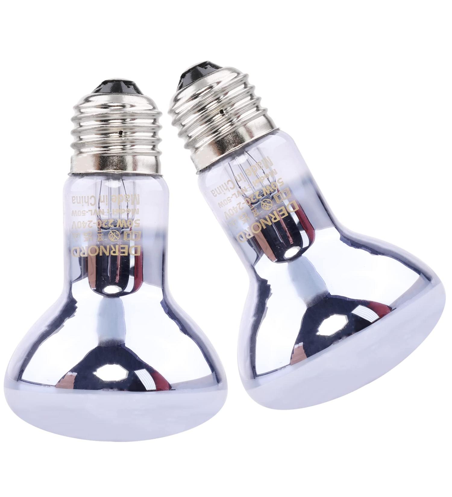 DERNORD Reptile Basking Heat Lamp 100W - 2-Pack for Lizards Turtles & Bearded Dragons - Ideal Heat Bulb Solution - Buy Online on GoSupps.com