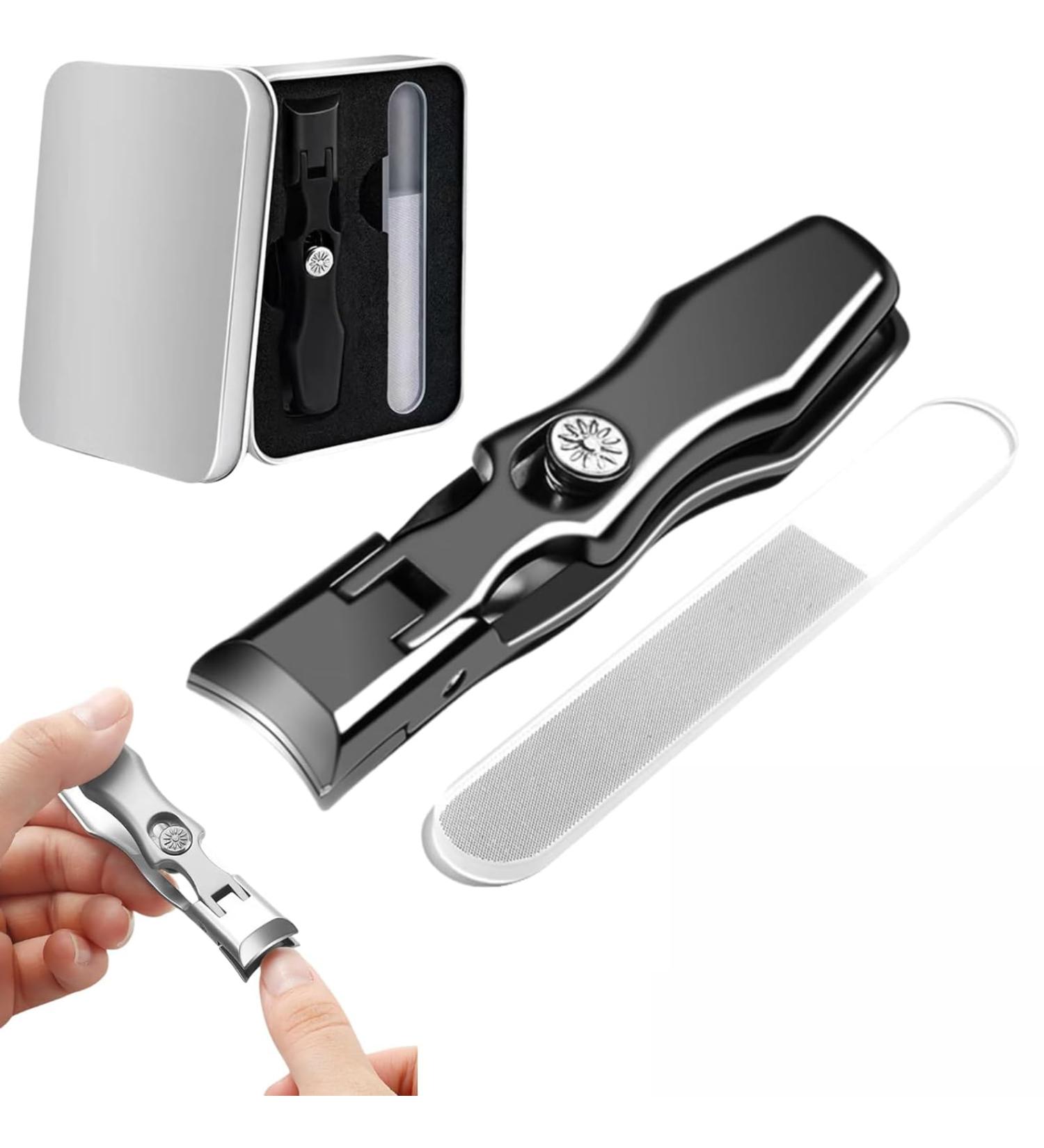 Nail Clippers Ultra Sharp Sturdy Fingernail and Toenail Clipper Automatic Nail Clippers for Men Nail Clippers for Thick Nails Easy to Use (Black) - Buy Online on GoSupps.com