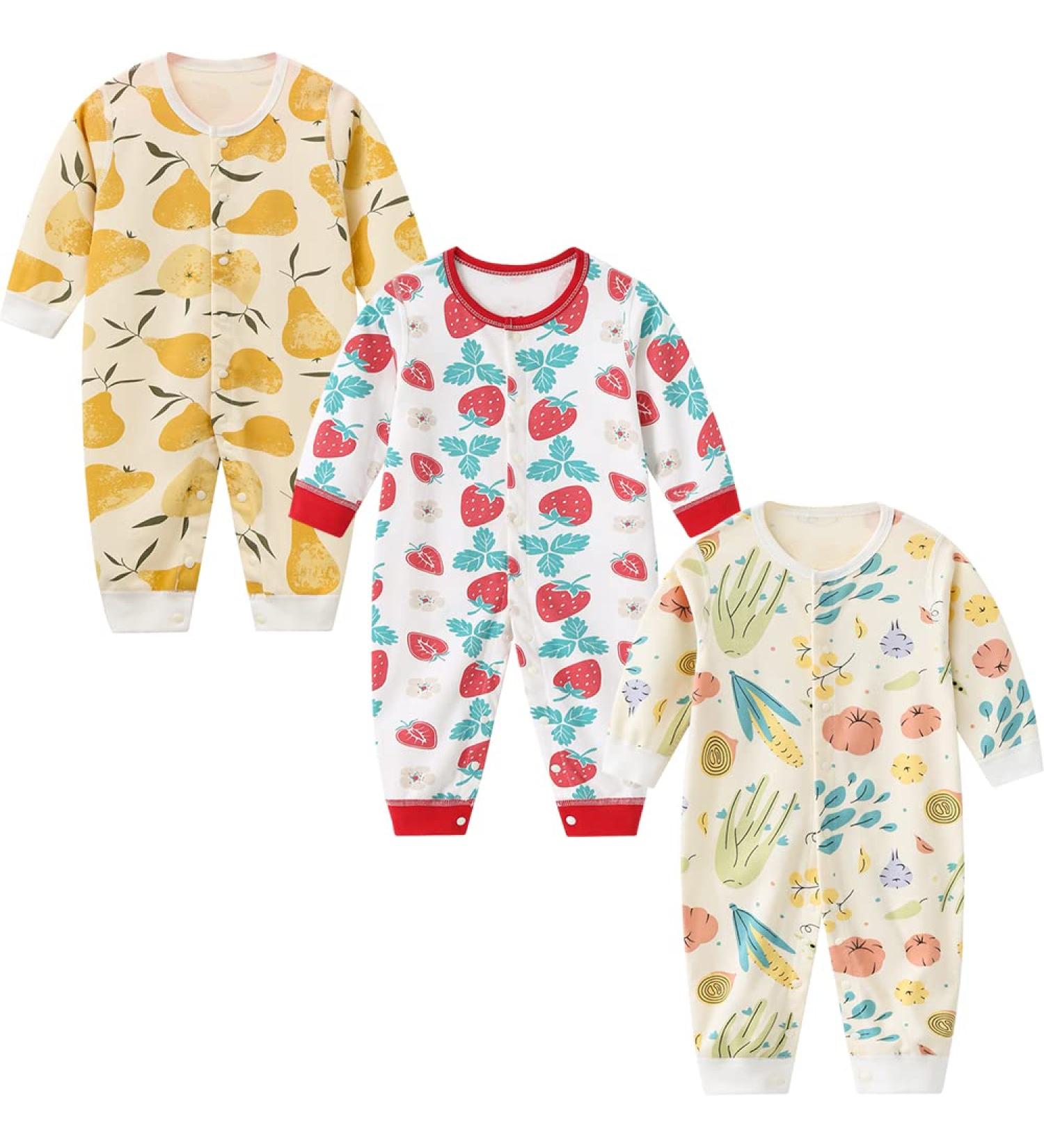 MAMIMAKA Cotton Footed Pajamas for Newborn Boys & Girls | 0-3 Months | Long Sleeve | L-Color - Buy Online on GoSupps.com