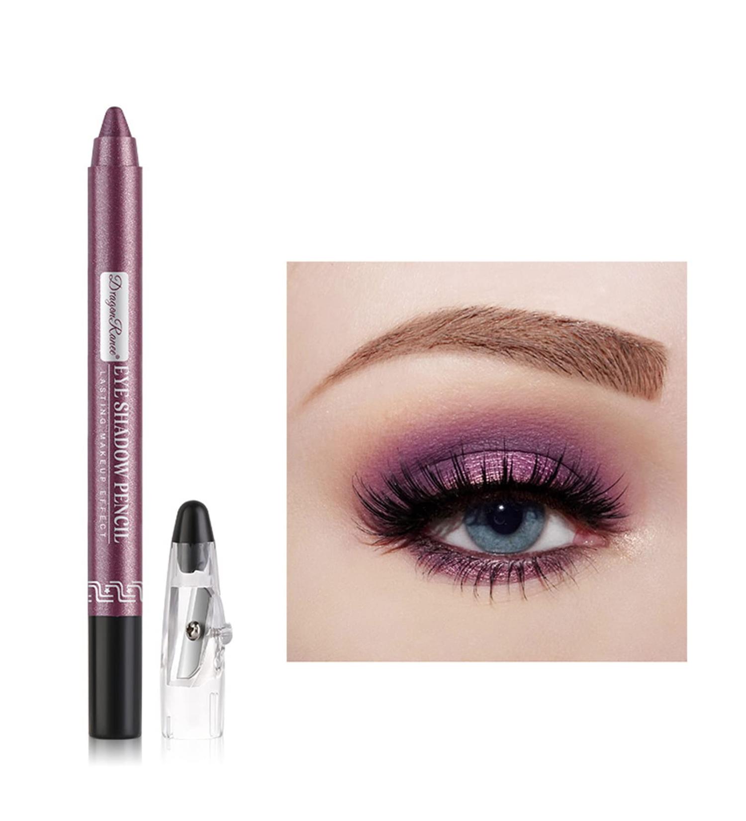 Waterproof Eyeshadow Pen Crayon Stick - Shimmer Cream Eye Shadow Pencil | Long-Lasting & Non-Blooming Pearlescent Eyeliner Pencil for Glitter Eye Makeup (Fog Purple) - Buy Online on GoSupps.com