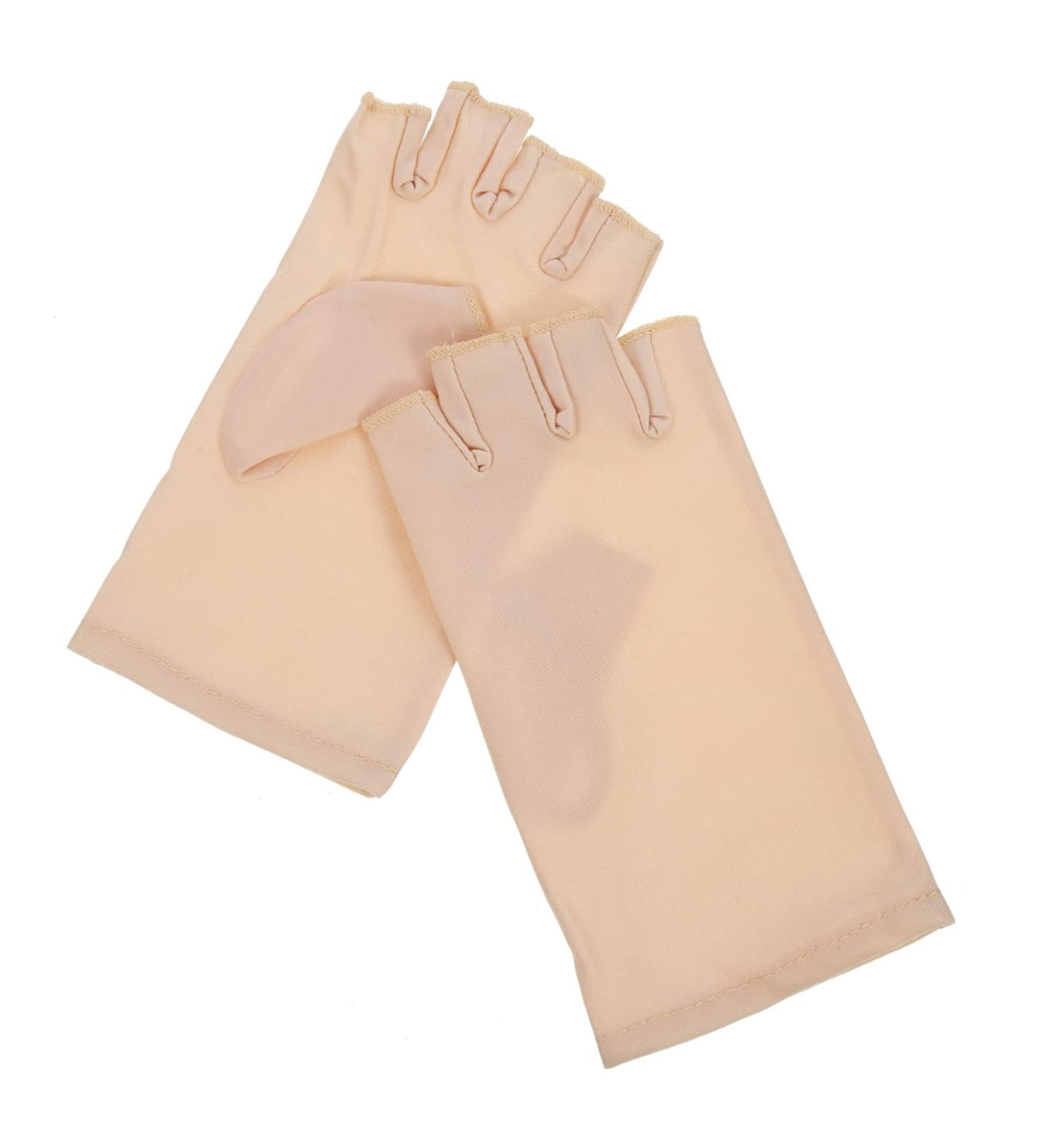POPETPOP 1 Pair Nail Gloves Gel Lamp Anti-uv Miss Spandex 17x8.5cm Beige - Buy Online on GoSupps.com