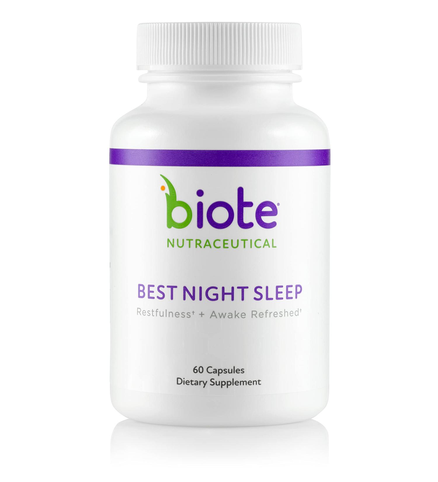 Biote Nutraceuticals - Best Night's Sleep - Restfulness + Awake Refreshed (60 Capsules) - Buy Online on GoSupps.com