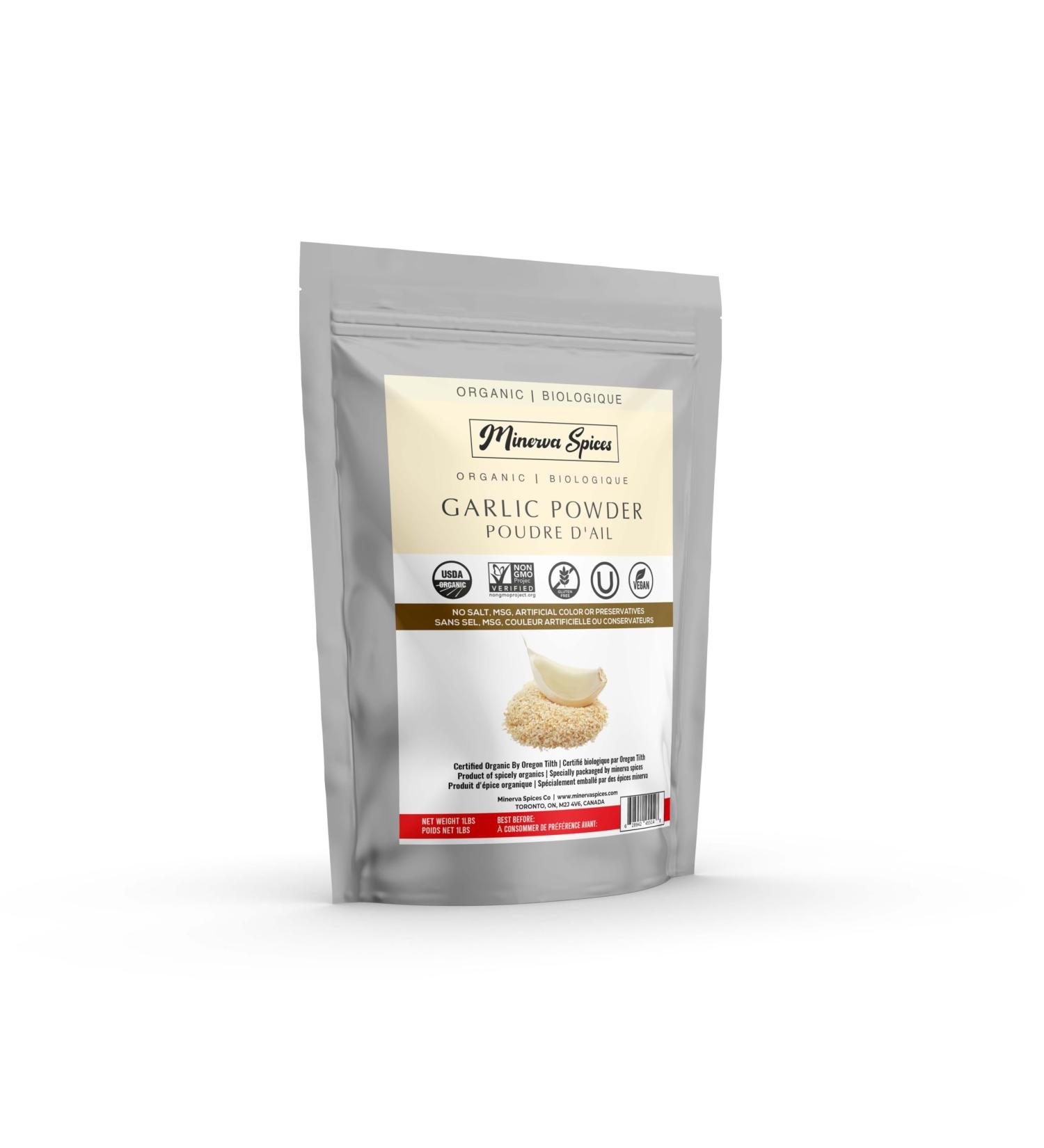 Organic Garlic Powder Premium-Quality Garlic Powder Vegan Gluten-Free Kosher and Non-GMO Must-Have Spices and Seasonings 1 Pound - Minerva Spices