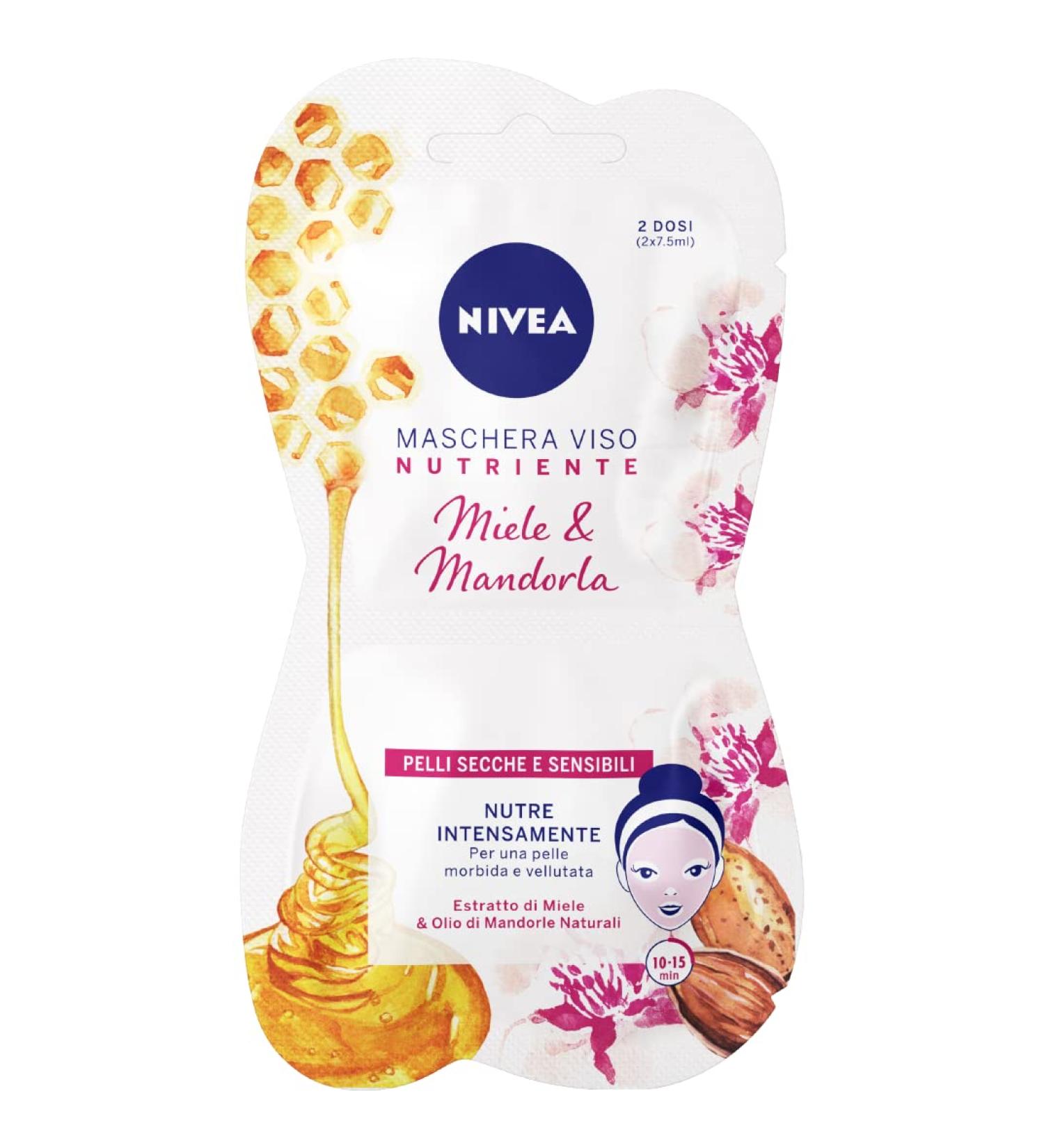  NIVEA NIVEA Intensive Nourishing Mask 3 x 15ml each Face Mask with Honey Extract Almond Oil and Hydra IQ Mask Sensitive Dry and Stressed Skin - Buy Online on GoSupps.com