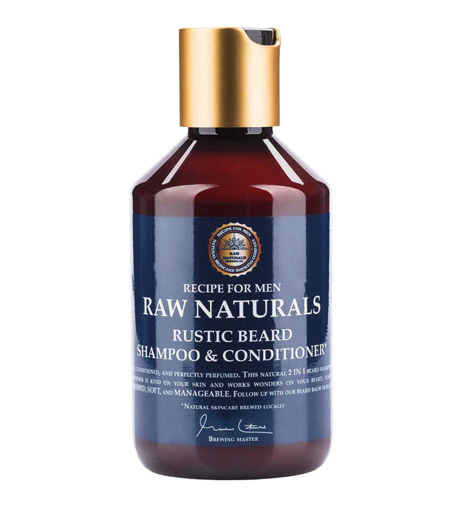 RECIPE for Men Raw Naturals Rustic Beard Shampoo & Conditioner - Soft Manageable Beard with Apple & Hop Extract - 250ml - Buy Online on GoSupps.com