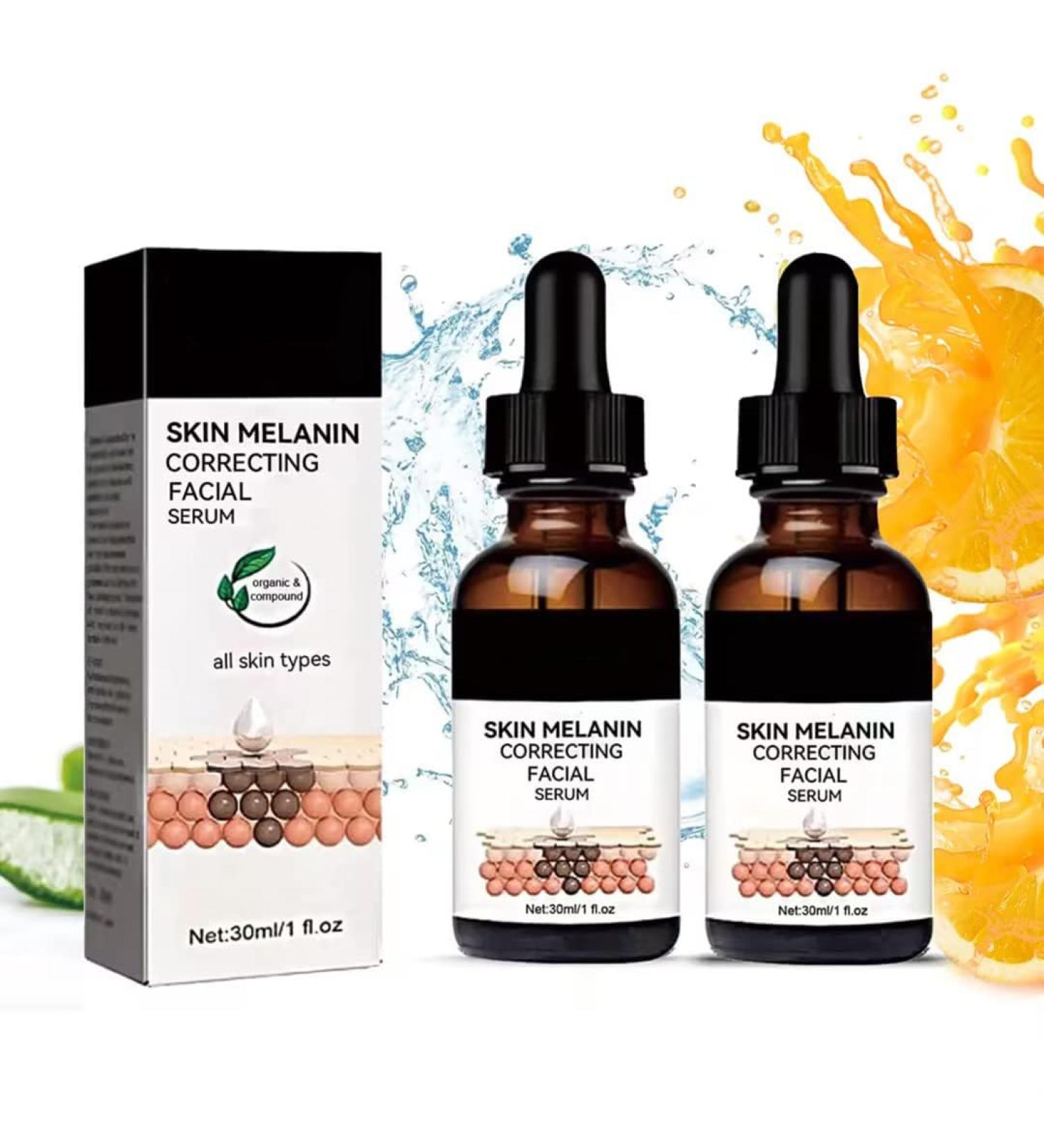 Melanin Correcting Facial Serum - Dark Spot Corrector for Anti-Aging Glow | 2PCS Daily Face Serum for Men and Women - Buy Online on GoSupps.com