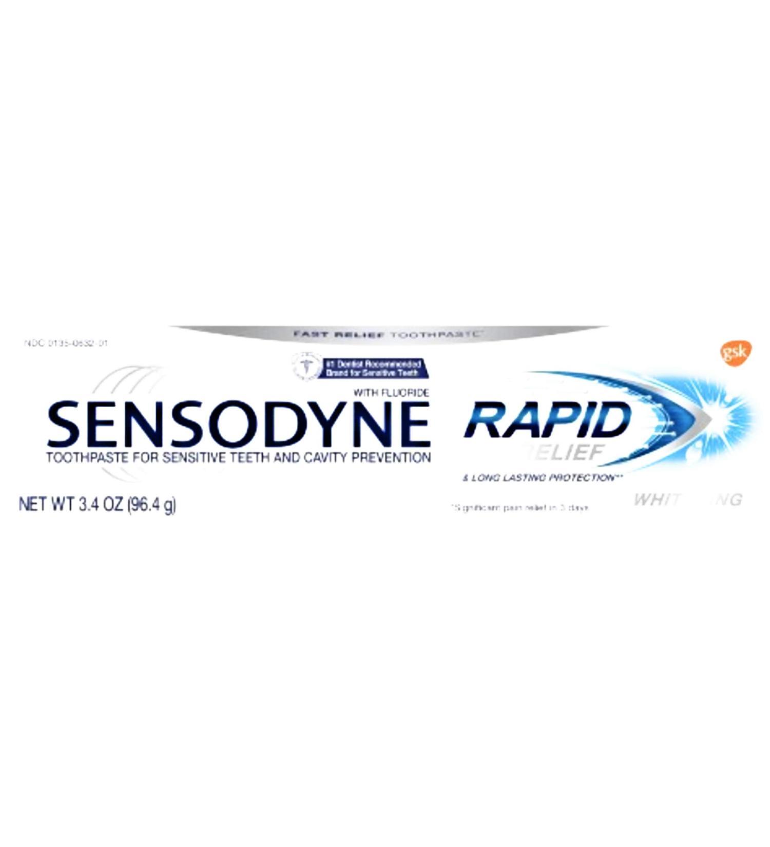 Sensodyne Rapid Relief whitening toothpaste 3.4 oz