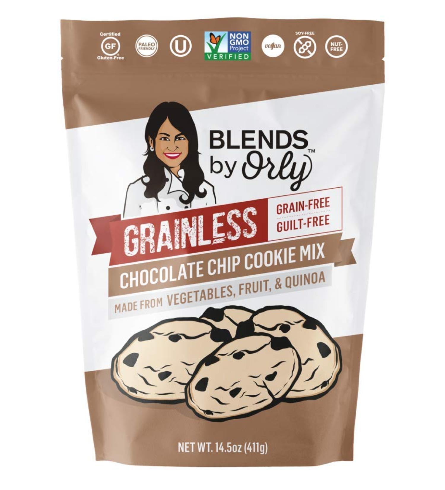 Grainless Grain Free Chocolate Chip Cookie Mix - Baking Mix for Grain-Less Cup Cakes Grain Free Muffins | Gluten Free Soy Free Corn Free Nut Free Vegan Paleo Friendly OU Kosher 1 Pack - Buy Online on GoSupps.com