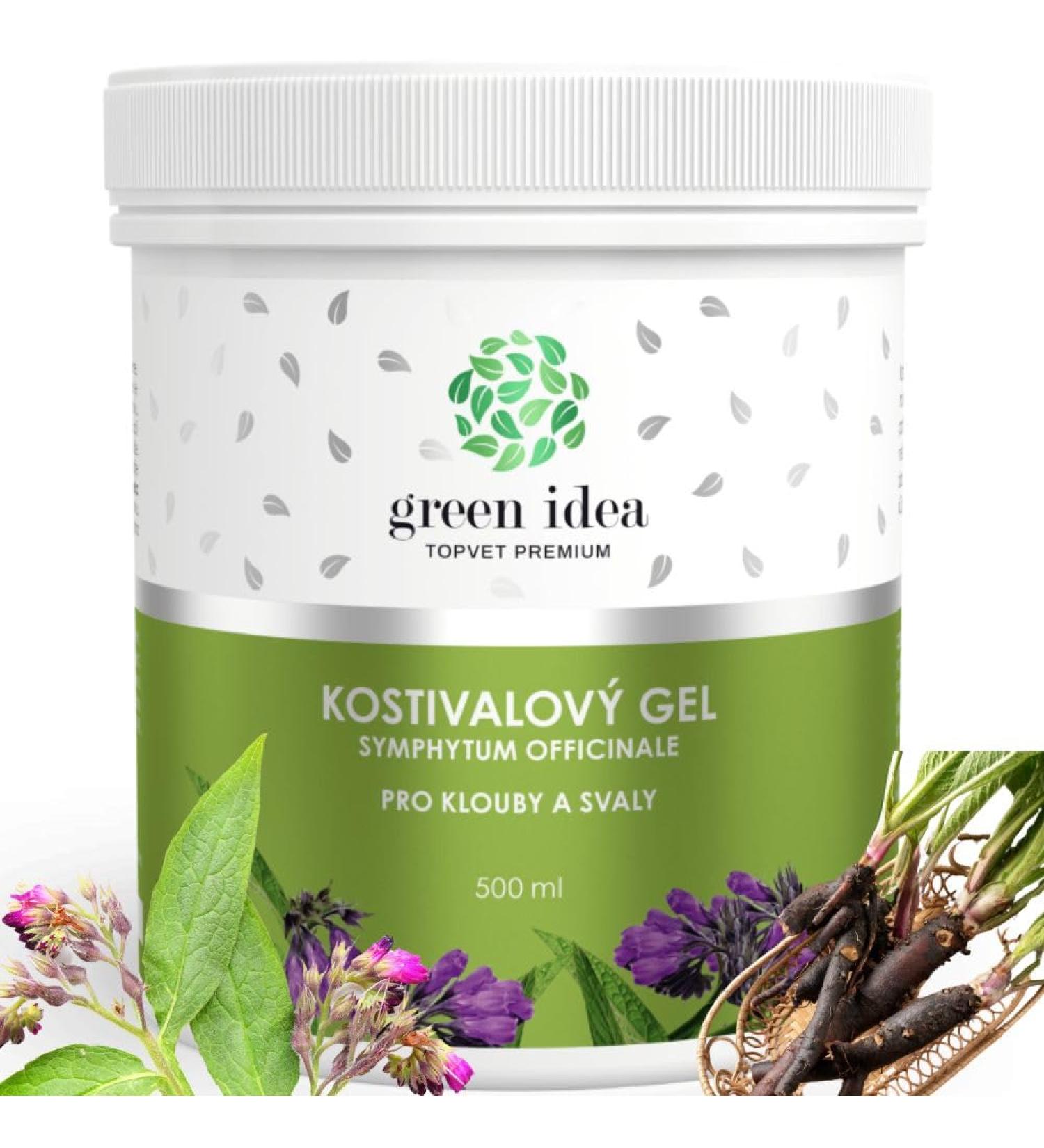 Green idea Gel de Massage au Consoude 500 ml | Gel Naturel pour Soin de la Peau Muscles et Articulations | Avec Extrait de Symphytum Officinale et Alanto ne | Cosm tique Naturelle - Buy Online on GoSupps.com