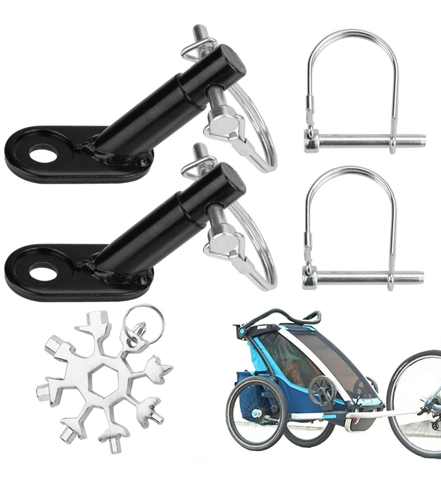 Buy DikeBAO 2-Piece Universal Bike Trailer Coupling for Kids & Dogs | Safe & Versatile Bicycle Trailer Support with Safety Pens & Key - Buy Online on GoSupps.com