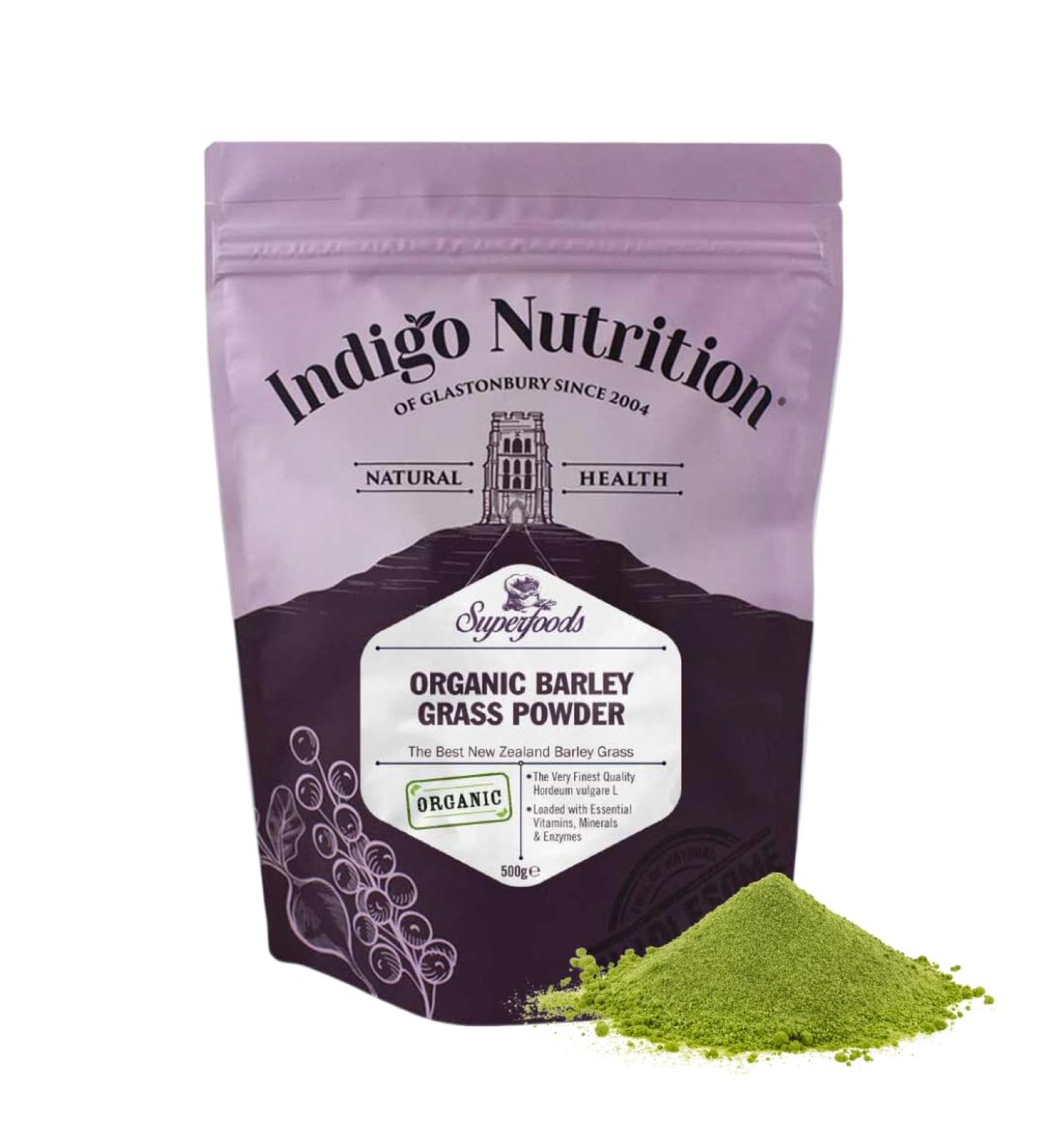 Organic New Zealand Barley Grass Powder 500g | Indigo Herbs - Buy Online on GoSupps.com