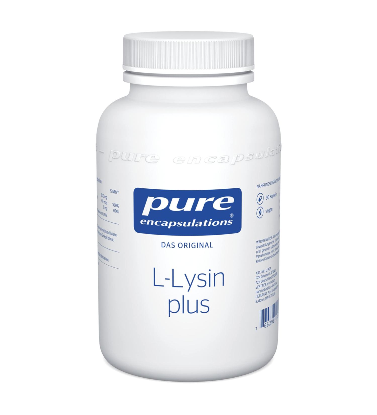Pure Encapsulations L-Lysine Plus - Vegan Essential Amino Acid with Selenium & Zinc for Immune Support - 90 Capsules - Buy Online on GoSupps.com