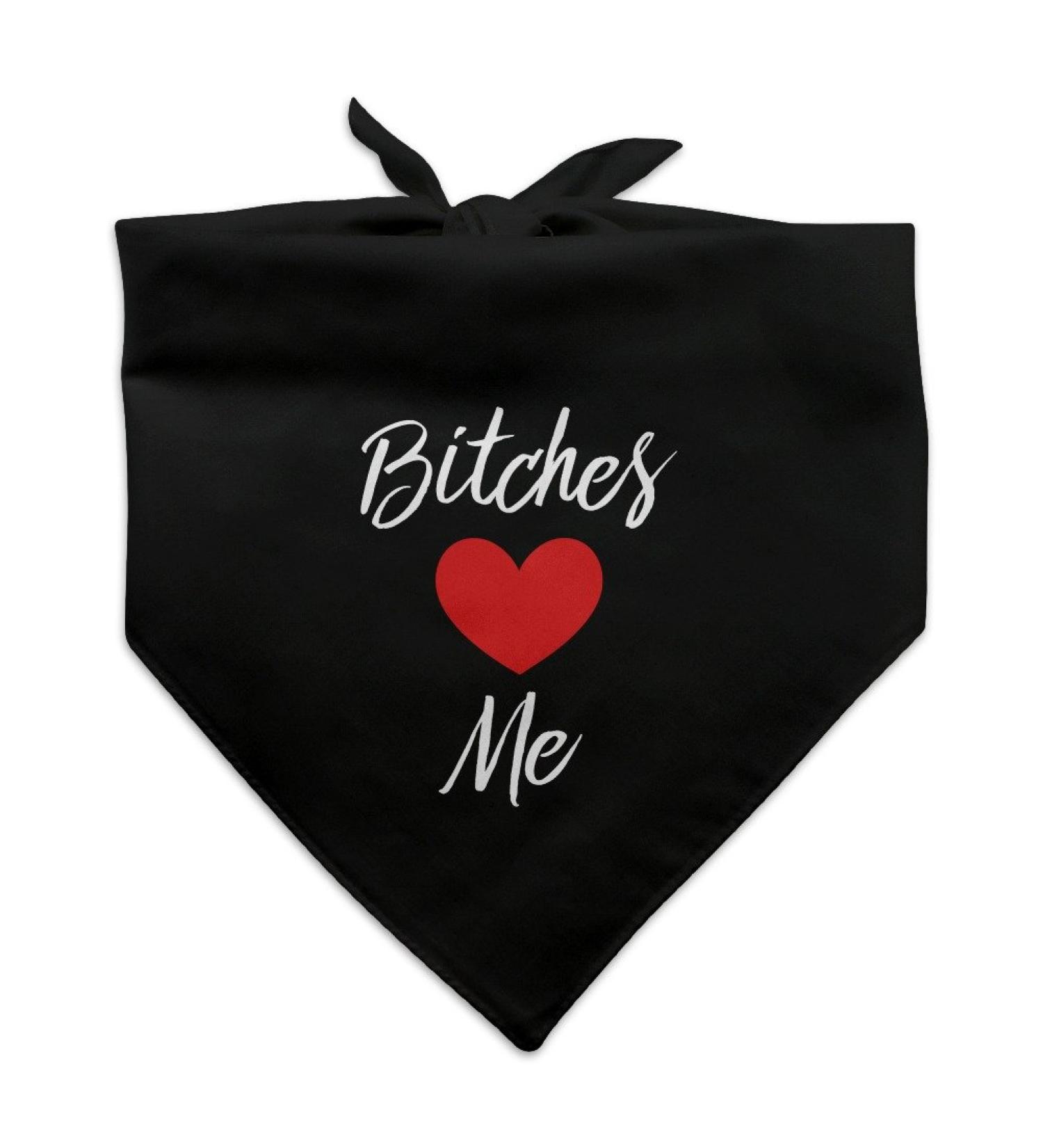 GRAPHICS & MORE Bitches Love Me Pet Bandana - Funny Dog Bandana in Black - Buy Online on GoSupps.com