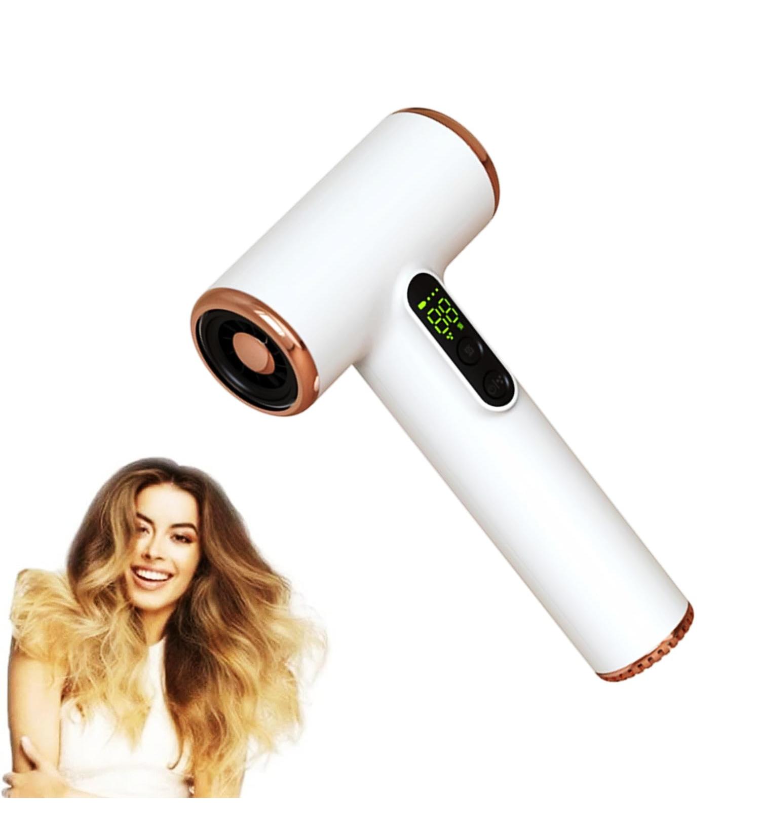 WTTTTW Cordless Hair Dryer 3 Heating / 3 Speed Wireless Hair Dryer Type-C USB Rechargeable Hairdryer Portable Travel Blow Dryer Gifts for Women/Mom/Girls - Buy Online on GoSupps.com