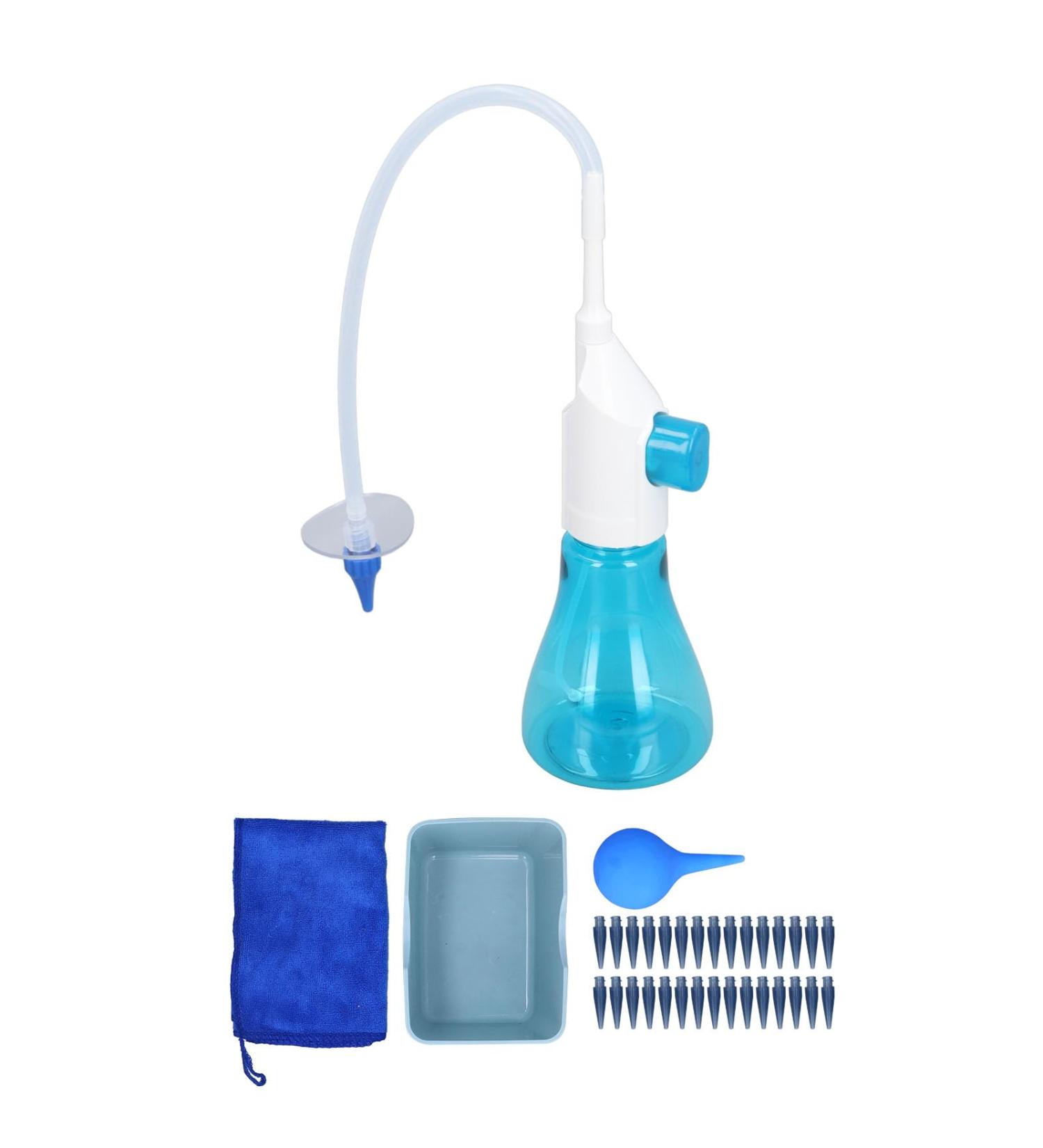 Ear Wax Removal Tool Kit - 30 Nozzles Manual Ear Irrigation Cleaner for Adults & Kids - Effective Ear Cleaning System (Blue - Buy Online on GoSupps.com