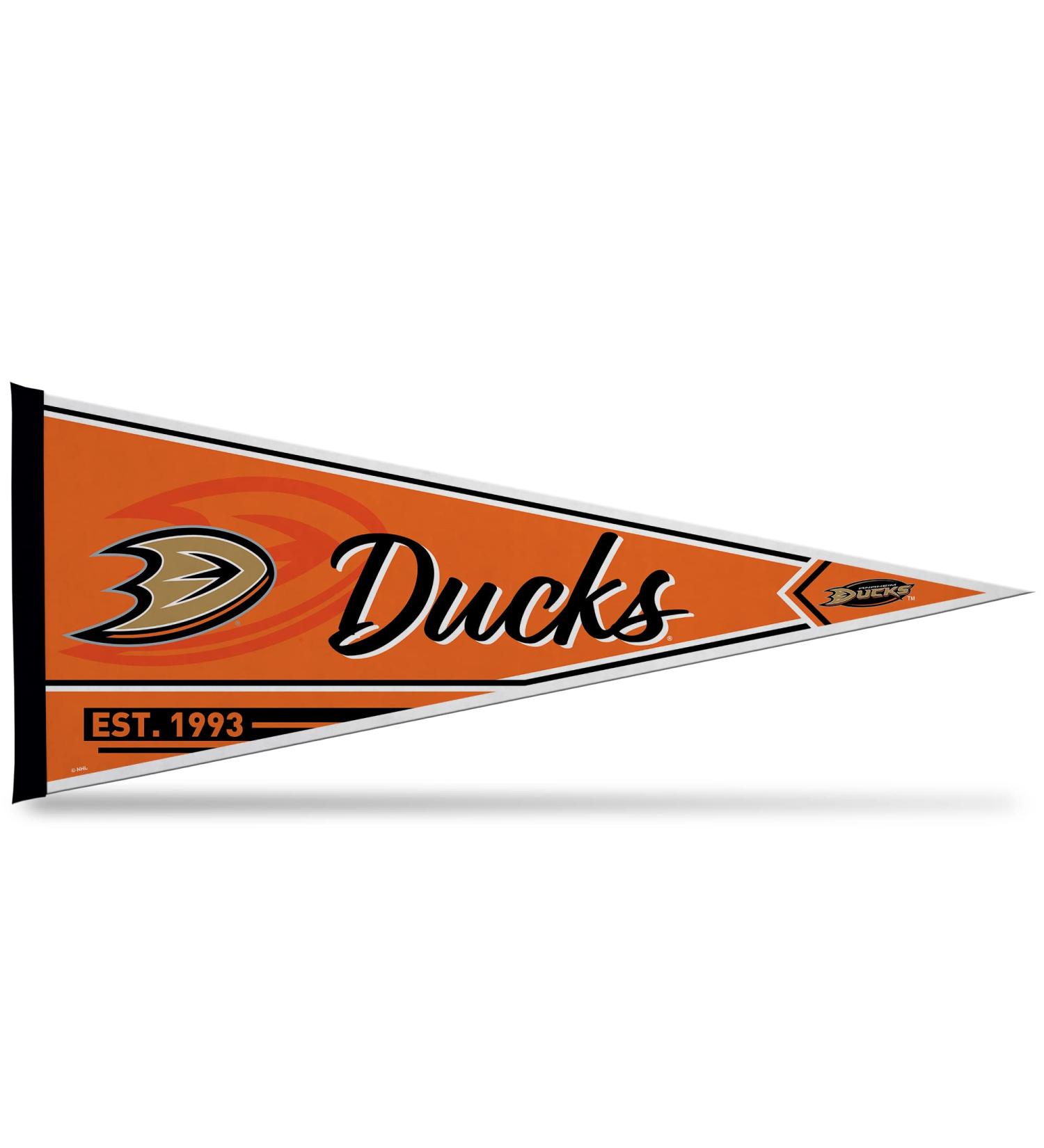 Rico Industries NHL Anaheim Ducks Soft Felt Pennant - Classic 30.5 x 76.2 cm for Home Decoration | Playroom Men's Cave Bedroom - Easy Hanging - Buy Online on GoSupps.com
