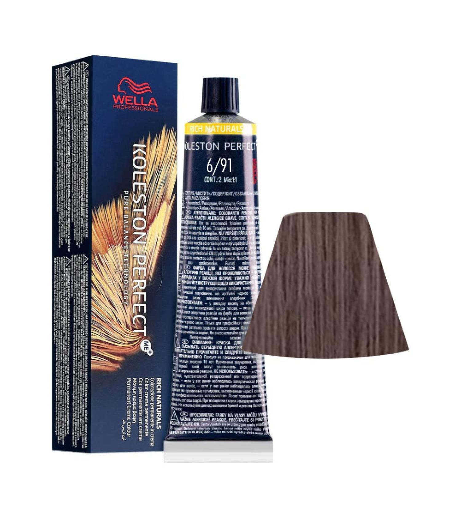 6/91 Dark Ash Blonde Wella Koleston Perfect Me+ Rich Naturals 60ml