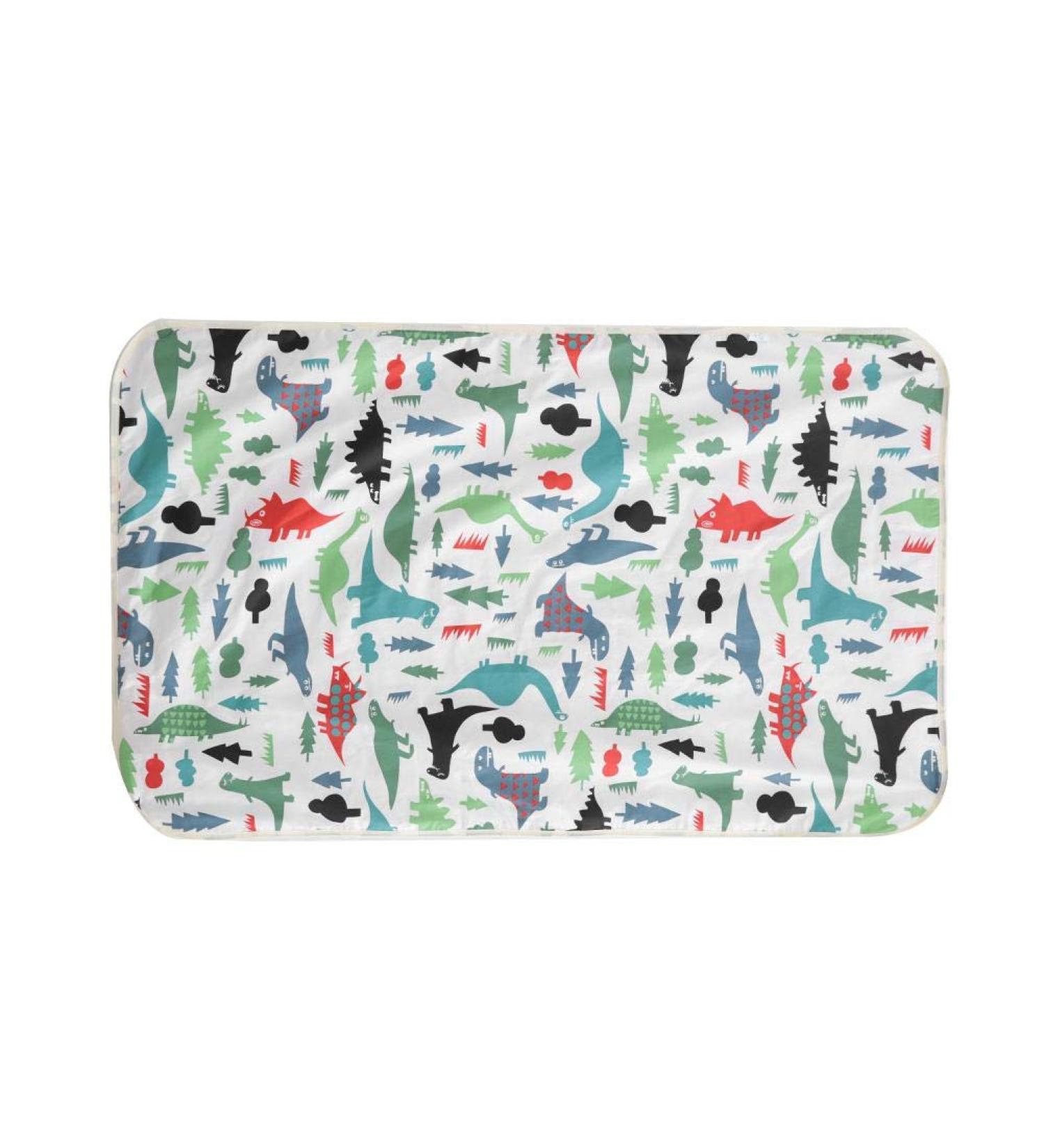 75x120cm 3-Layer Baby Urine Pad | Portable Breathable Nappy Liner | Waterproof Diaper Changing Mat | Green Dinosaur Print - Buy Online on GoSupps.com