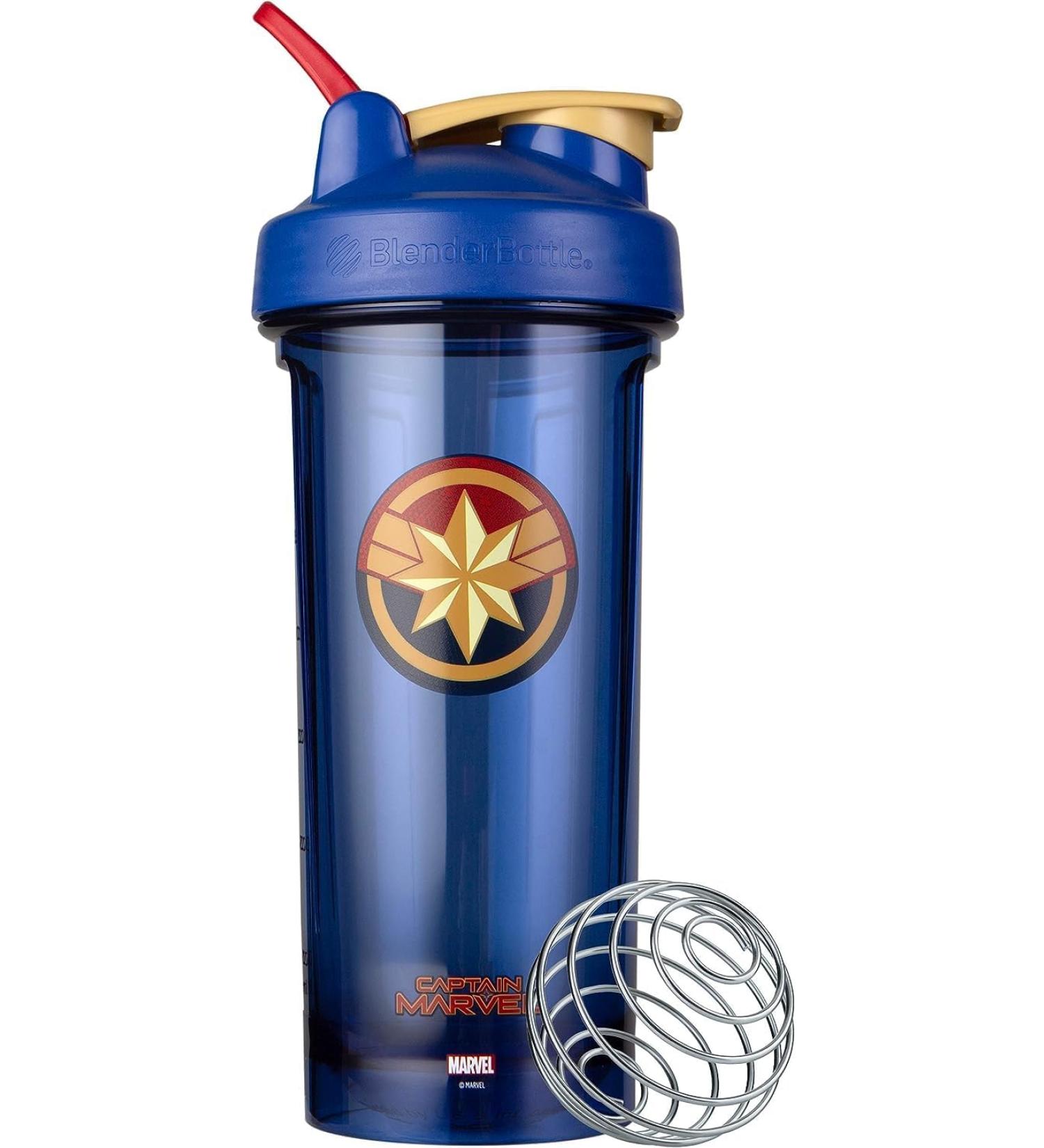 BlenderBottle Marvel Shaker Bottle Pro Series Perfect for Protein Shakes and Pre Workout - Captain Marvel - Buy Online on GoSupps.com