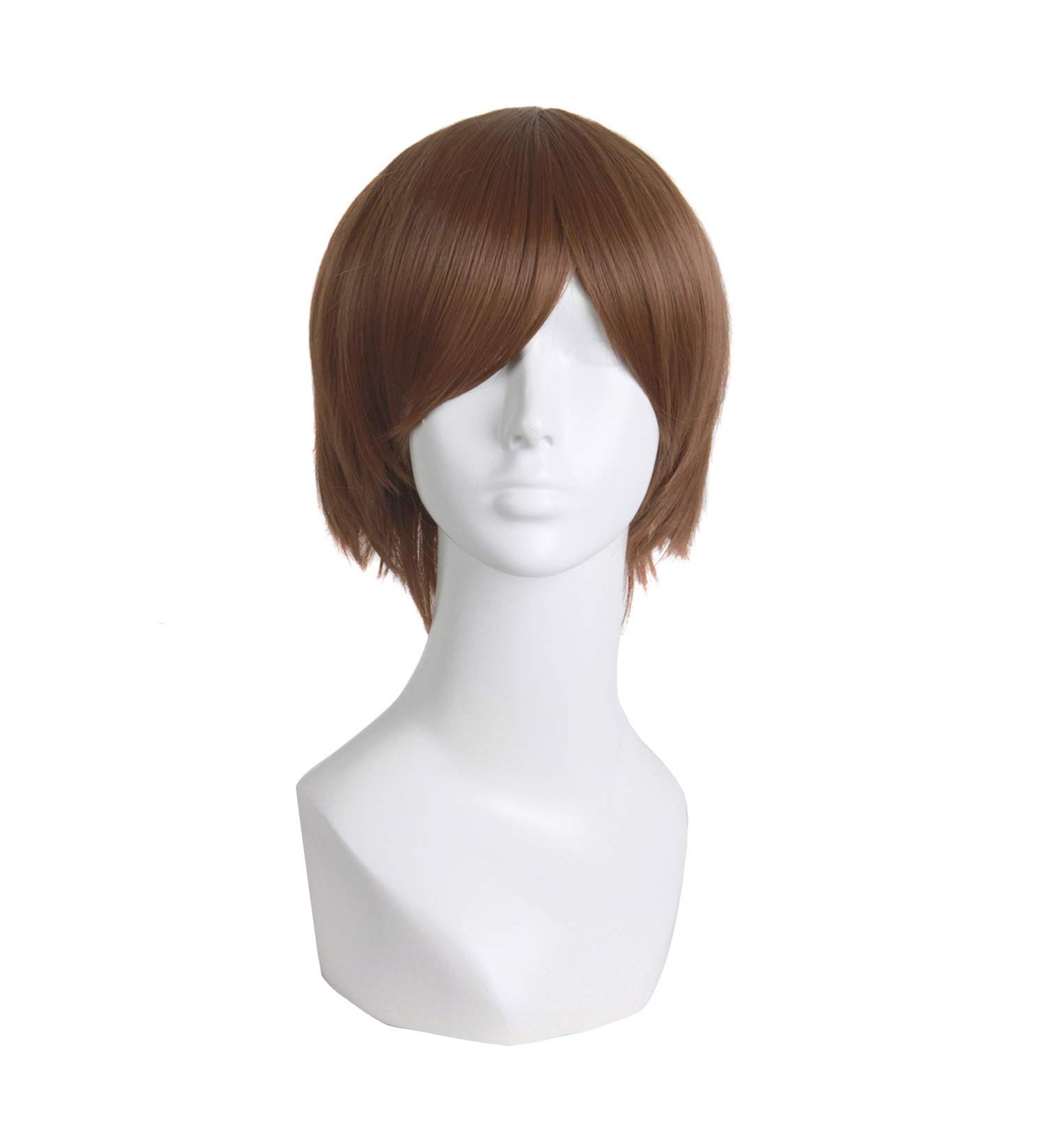 MapofBeauty Men's Short Straight Wig - Light Brown Cosplay Costume - Buy Online on GoSupps.com