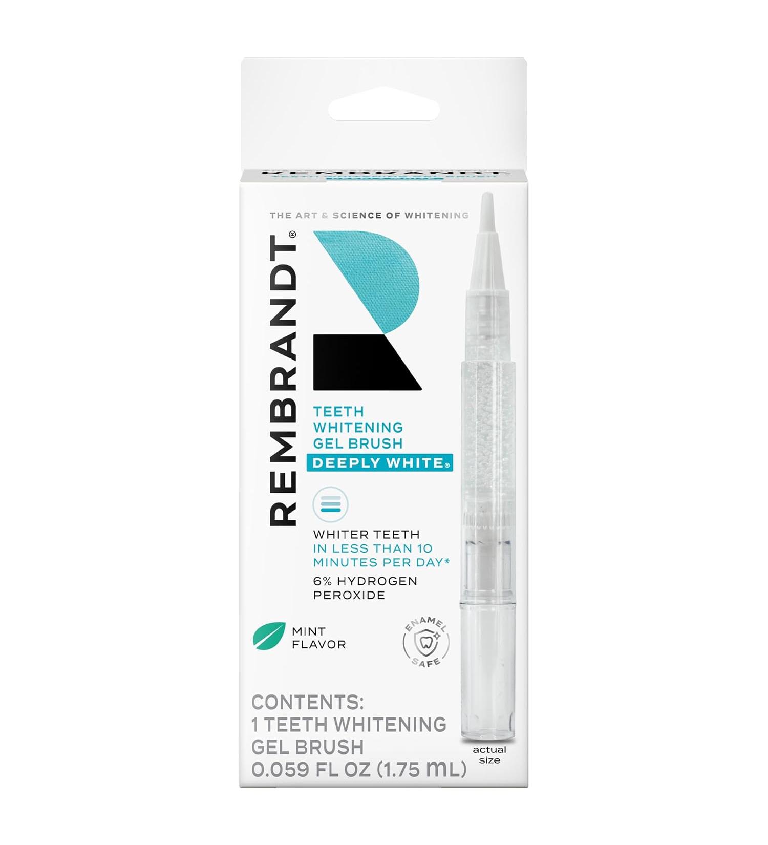 Rembrandt Teeth Whitening Gel Brush Deeply White 6% Hydrogen Peroxide Whitening Pen Tooth Whitening - Mint - 0.059 Oz - Buy Online on GoSupps.com