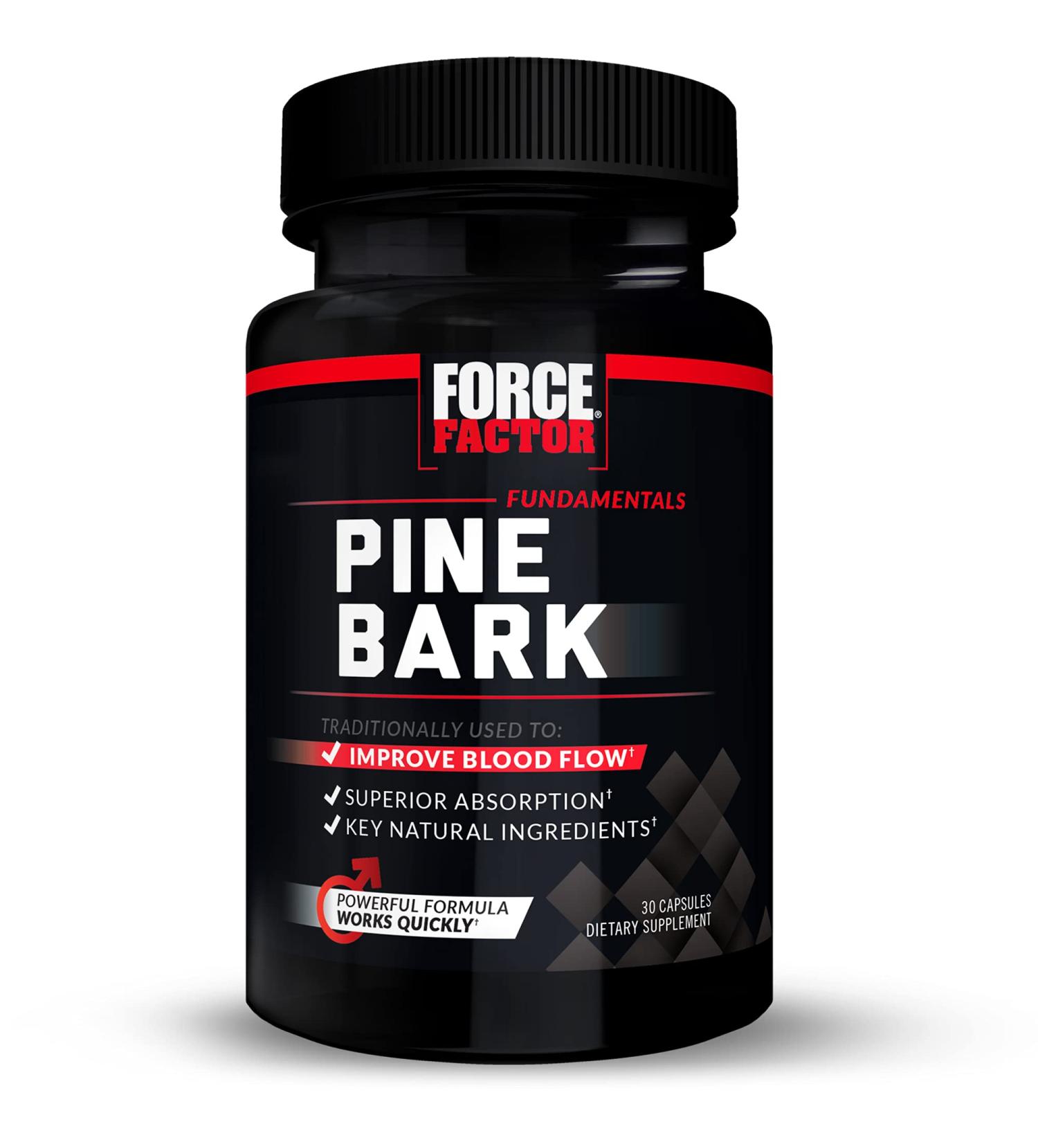 Force Factor Pine Bark 600 mg - 30 Capsules | Natural Antioxidant & Boost Circulation - Buy Online on GoSupps.com
