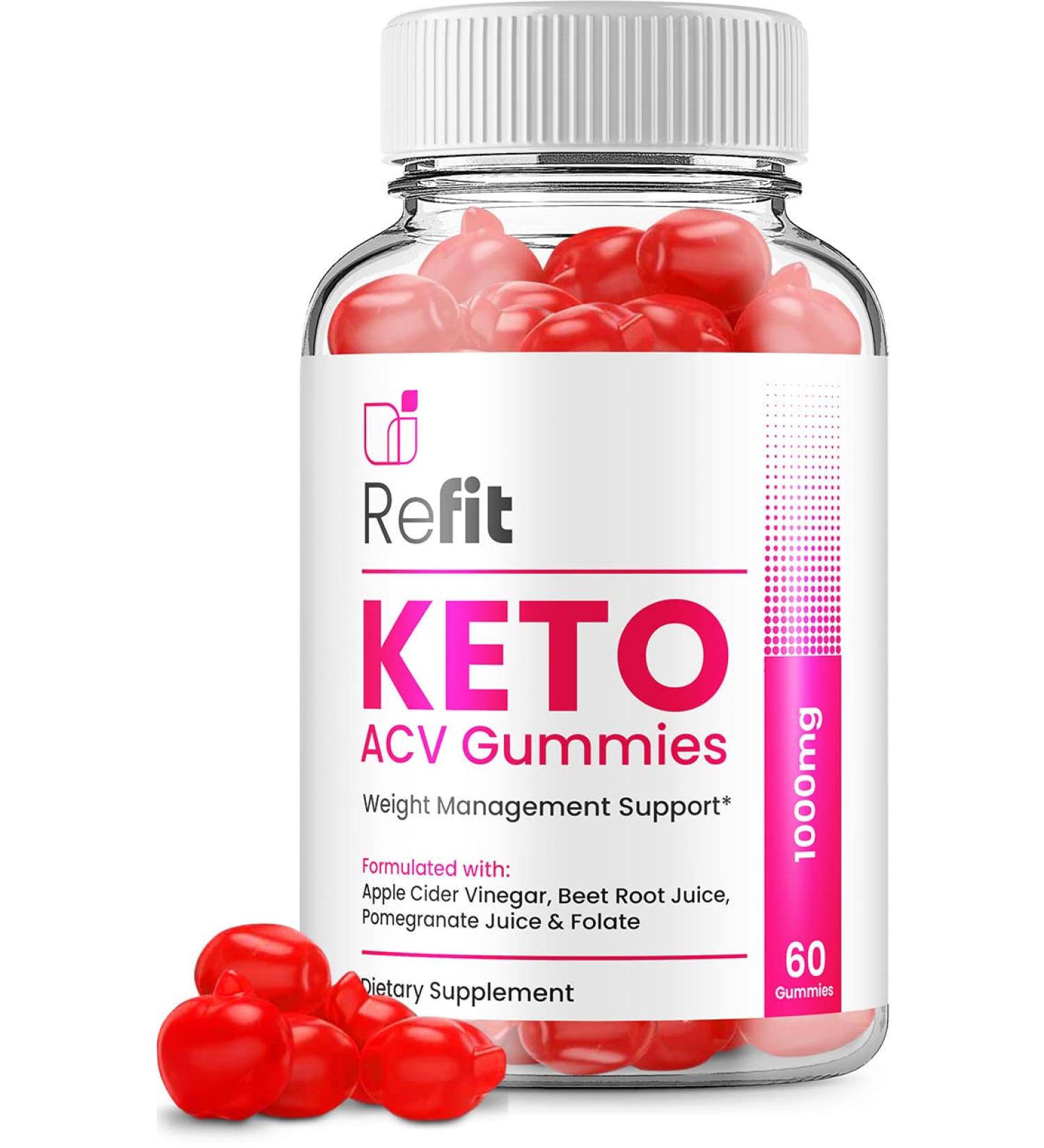 Refit Keto ACV Gummies - Shark Tank Approved Advanced Formula for Men and Women - 60 Gummies - Buy Online on GoSupps.com