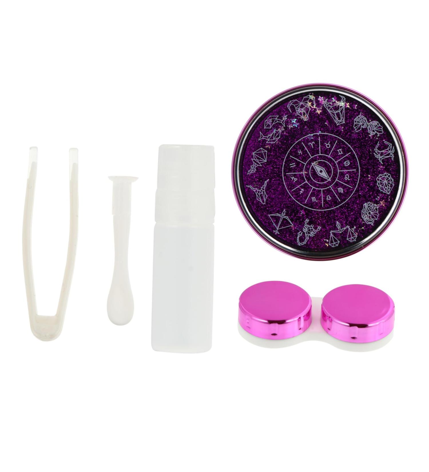 Solustrative Mini Contact Lens Case with Mirror - Violet Purple Pocket Holder & Storage Set | Stylish & Functional Travel Accessory - Buy Online on GoSupps.com