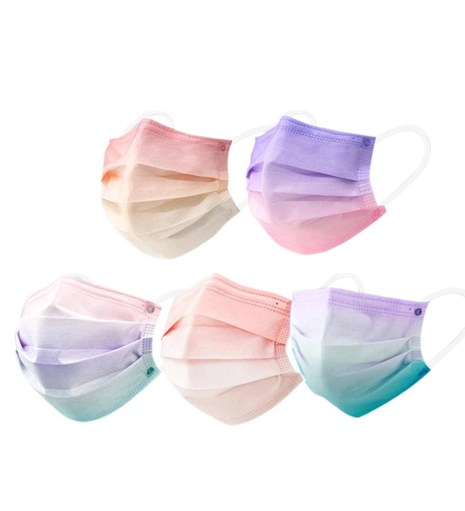 Fashion rainbow gradient color mask-color cute personality disposable rainbow gradient 9.5*17.5cm - Buy Online on GoSupps.com