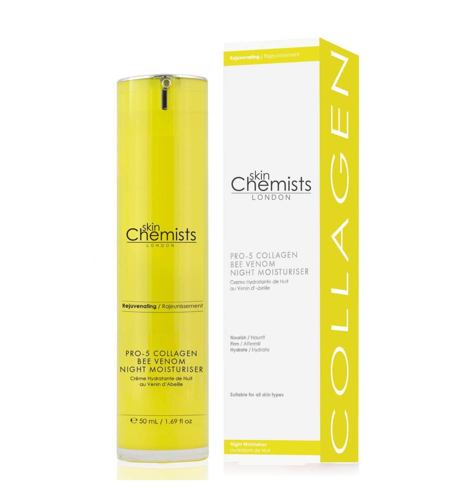 skinChemists London Pro-5 Collagen Bee Venom Night Moisturizer 1.69 oz - Renew Skin While You Sleep | International Shipping Available - Buy Online on GoSupps.com
