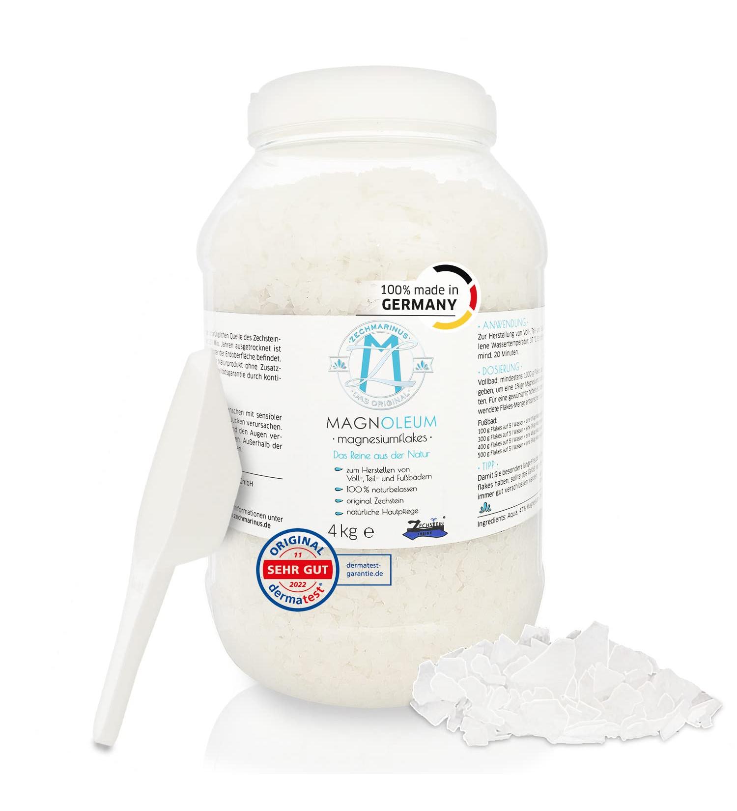 Buy Pure Magnesium Chloride Flakes - 4KG for Full & Foot Baths - High-Quality Magnesium Salt for Relaxation and Wellness - Buy Online on GoSupps.com