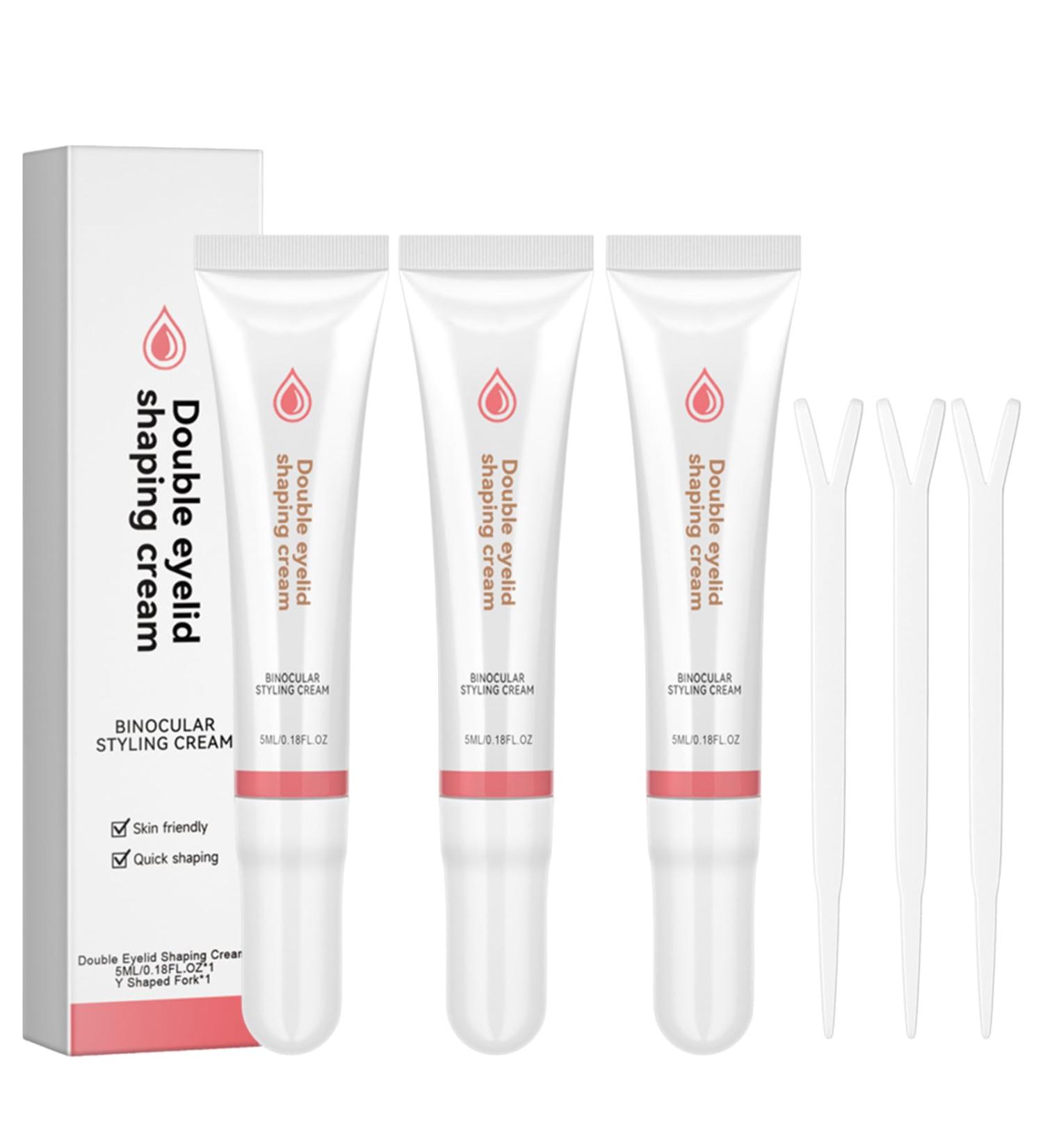 Wusanna Eye Cream & Eyelid Styling - Double Eyelid Shaping Cream & Invisible Stripes for Natural Look (3 Pieces + 3 Y-Tines) - Ideal for International Shipping - Buy Online on GoSupps.com