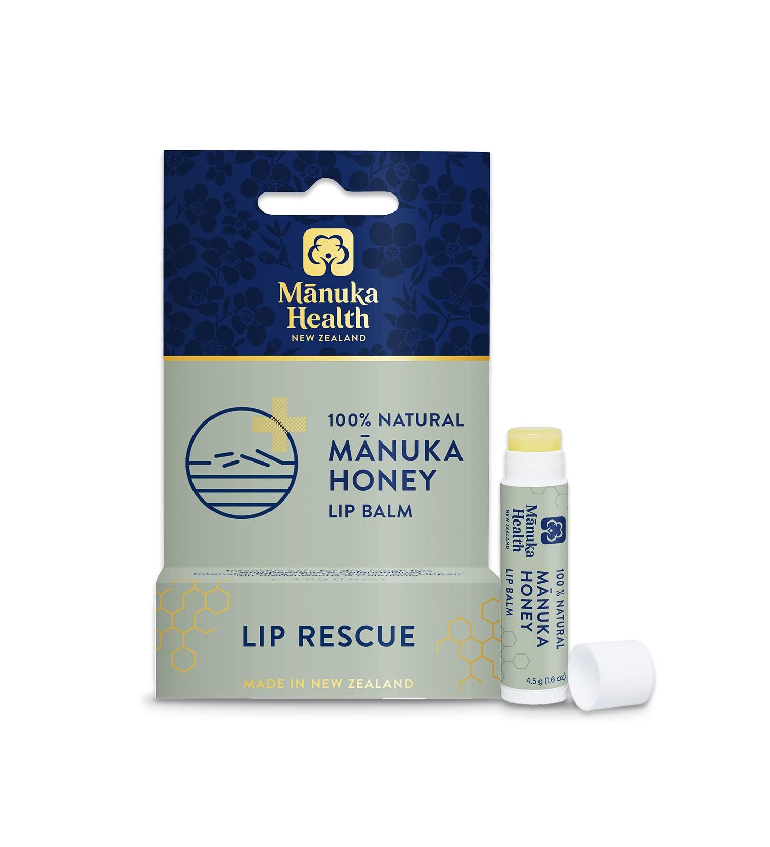 Manuka Health Lip Rescue - 100% Natural Balm with MGO 250+ Manuka Honey - 0.16 oz for Dry Lips - Buy Online on GoSupps.com