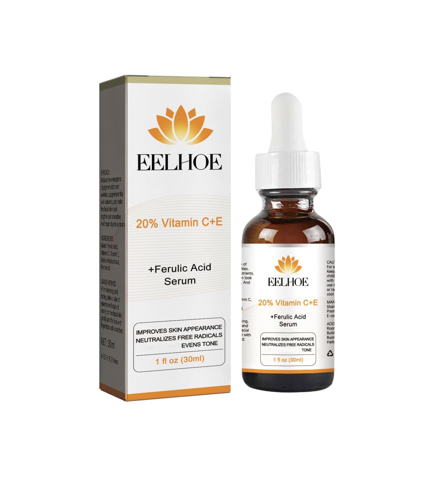 Shop 20% Vitamin C E Ferulic Acid Serum - Anti-Aging Face Serum with Hyaluronic Acid for Men & Women - Buy Online on GoSupps.com
