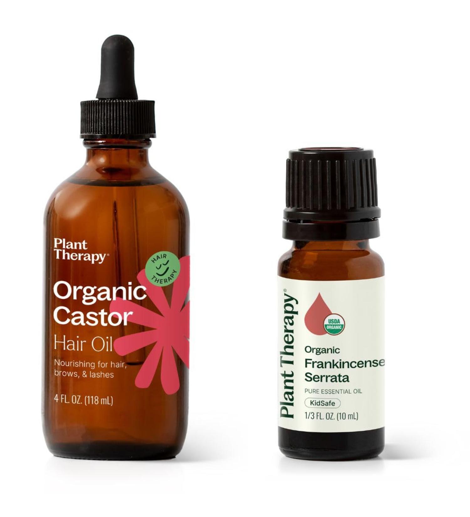 Plant Therapy Castor Oil USDA Organic Cold Pressed 100% Pure Hexane Free 4 oz & Organic Frankincense Serrata Essential Oil 10 mL (1/3 oz) - Buy Online on GoSupps.com