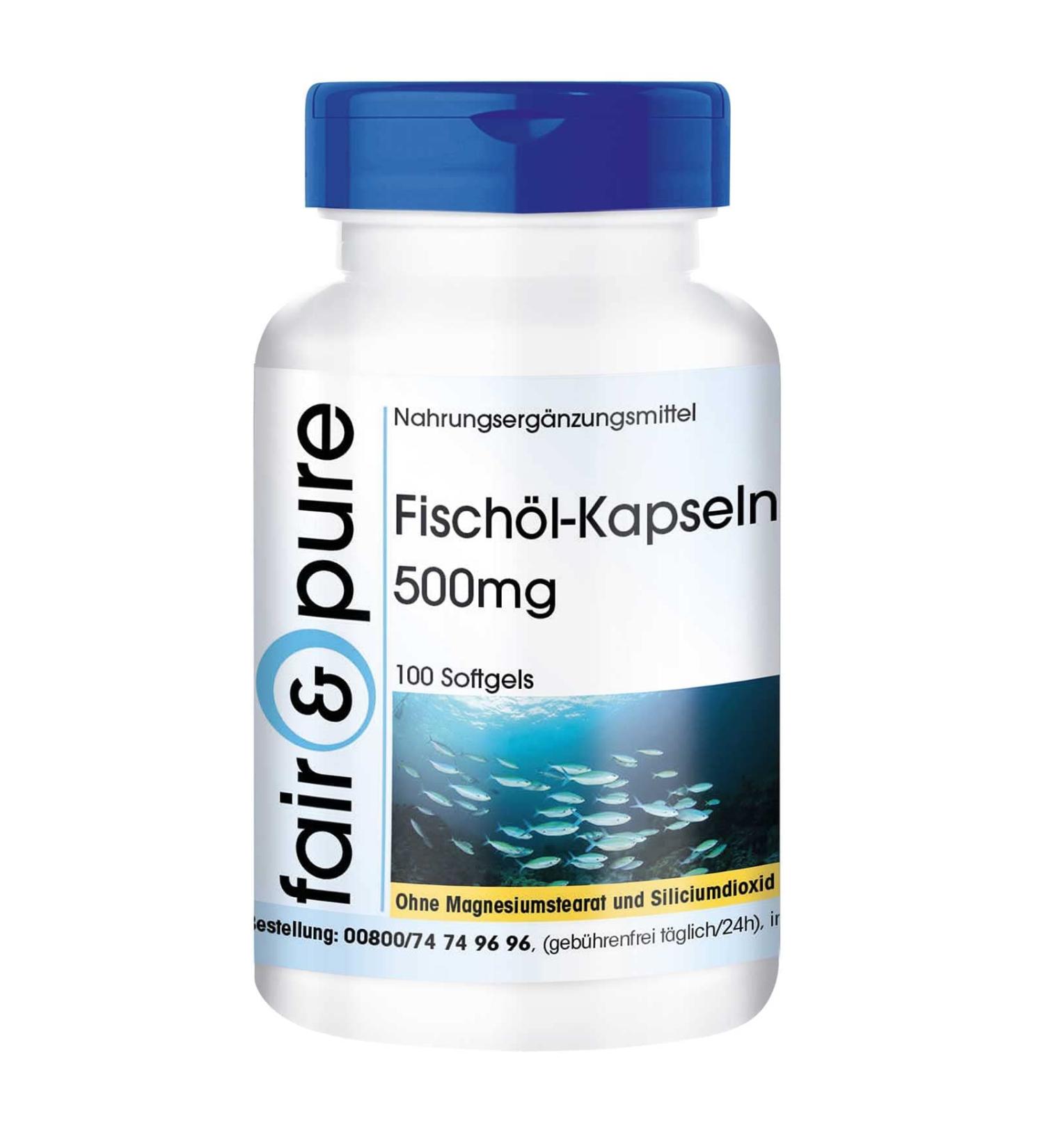 fair & pure Fair & Pure - 100 500mg Fish Oil Capsules - High in Omega-3 Fatty Acids EPA and DHA - Easy to Swallow