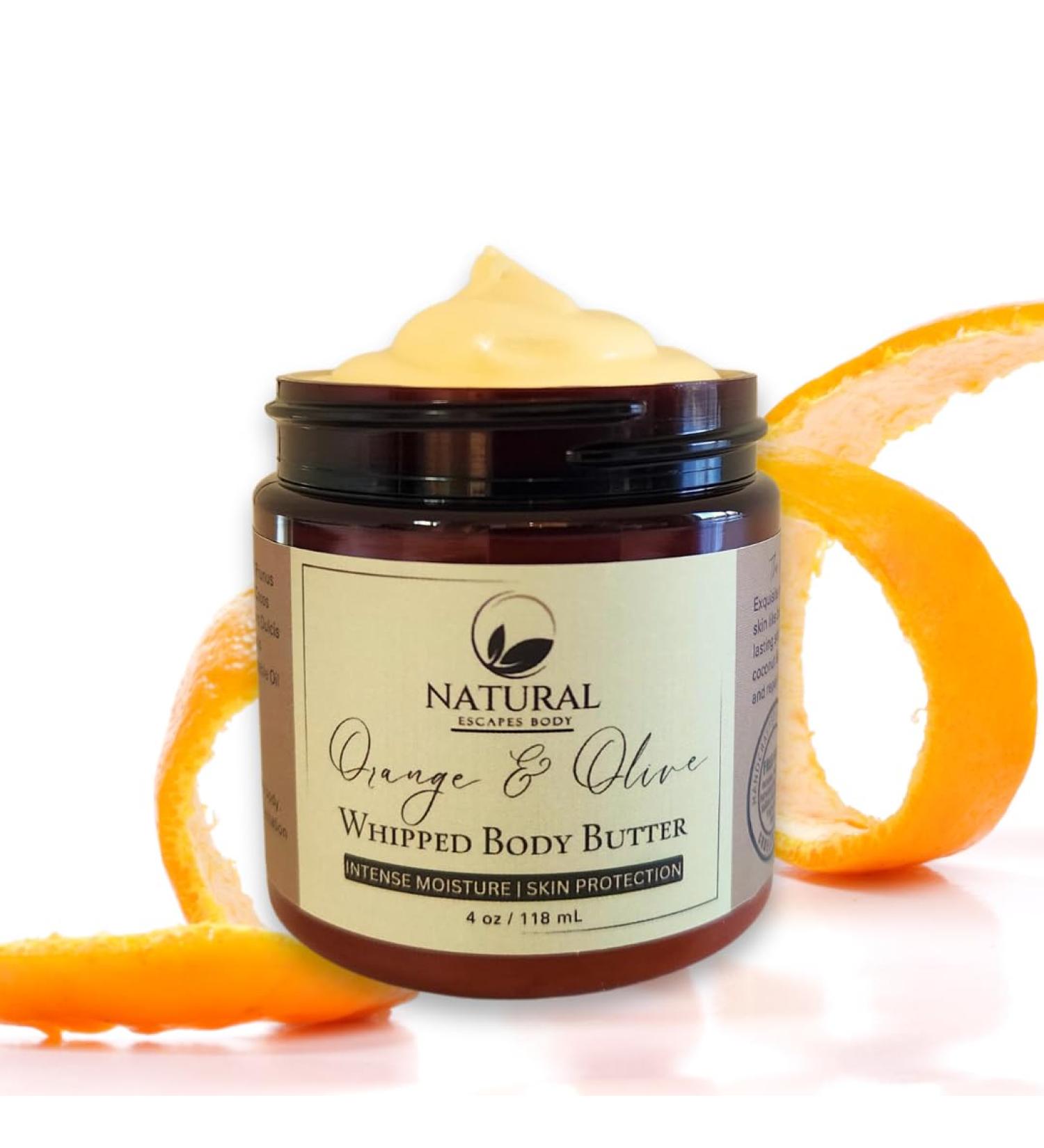 Orange & Olive Whipped Body Butter | Intense Moisturizer for Dry Itchy Skin Psoriasis Eczema & Wrinkles | International Shipping Available - Buy Online on GoSupps.com