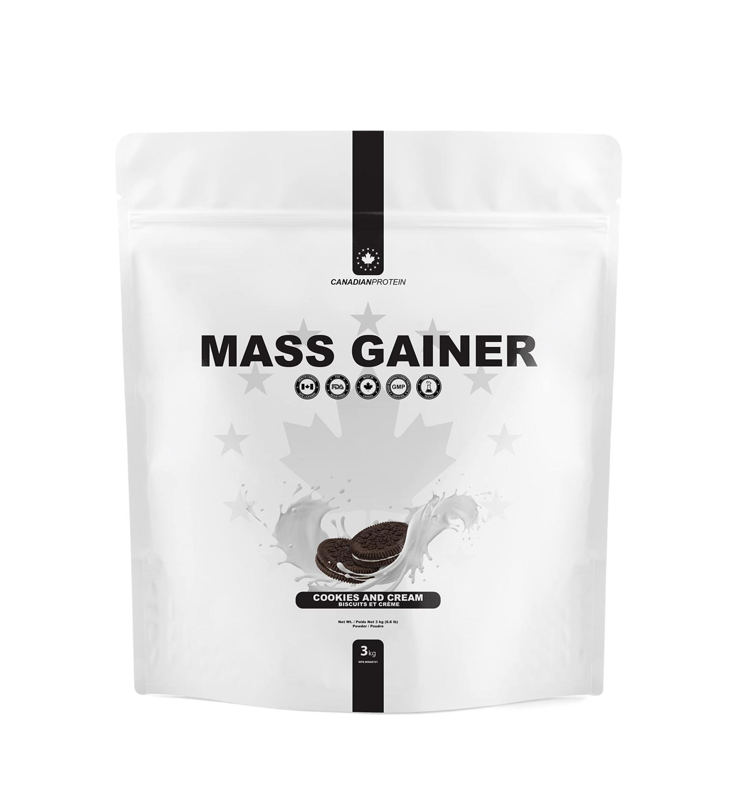 Canadian Protein Mass Gainer 54g of Protein | 3 kg of Cookies and Cream Flavored Muscle Building Protein Shake | Contains Whey Protein Isolate Micellar Casein and Whey Protein Concentrate Cookies and Cream 5 kg (Pack of 1) - Buy Online on GoSupps.com