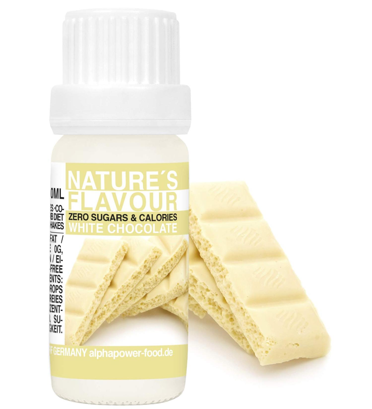 Flavor Drops White Chocolate - 100% Natural Food Aroma Calorie & Sugar-Free Taste Drops for Baking & Beverages | 10ml Pack - Buy Online on GoSupps.com