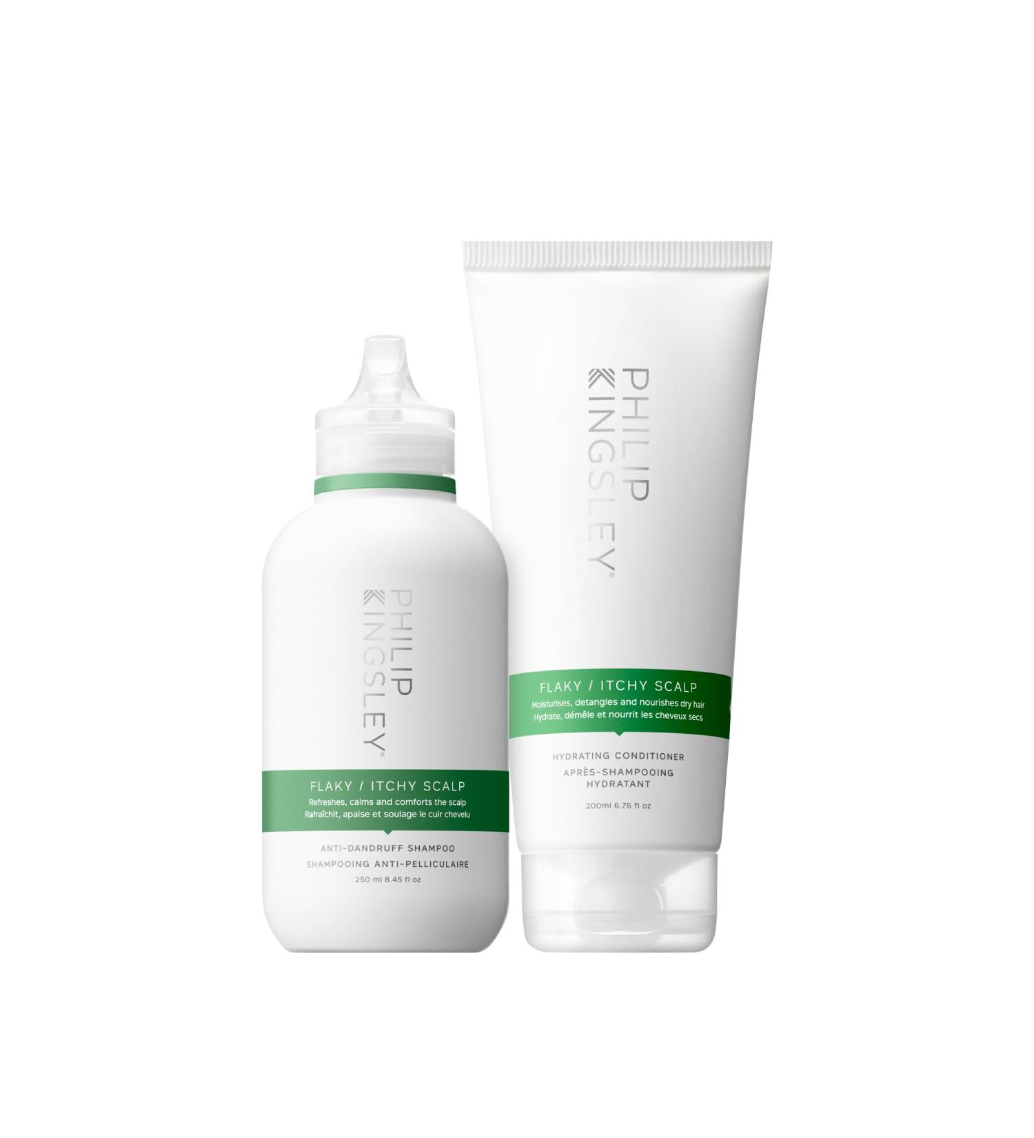  Philip Kingsley Philip Kingsley Kit de shampoing et de conditionneur Flaky/Itchy Scalp | Anti-Dandruff Shampooing and Conditioner | Dry Oily Scalp Treatment | Soothes and Calms the Scalp | 2 sets | 250 ml et 200 ml - Buy Online on GoSupps.com