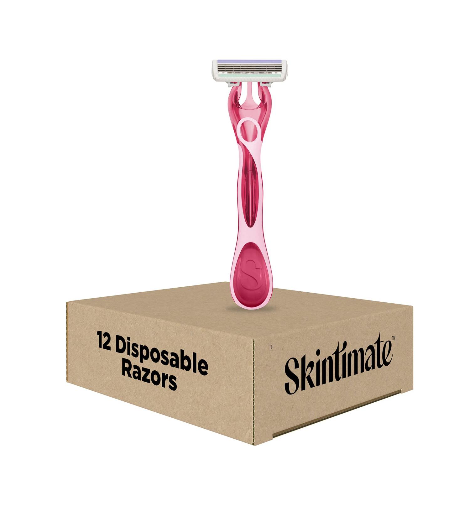 Skintimate Raspberry Rain Women's Disposable Razors - 12 Count - Buy Online on GoSupps.com