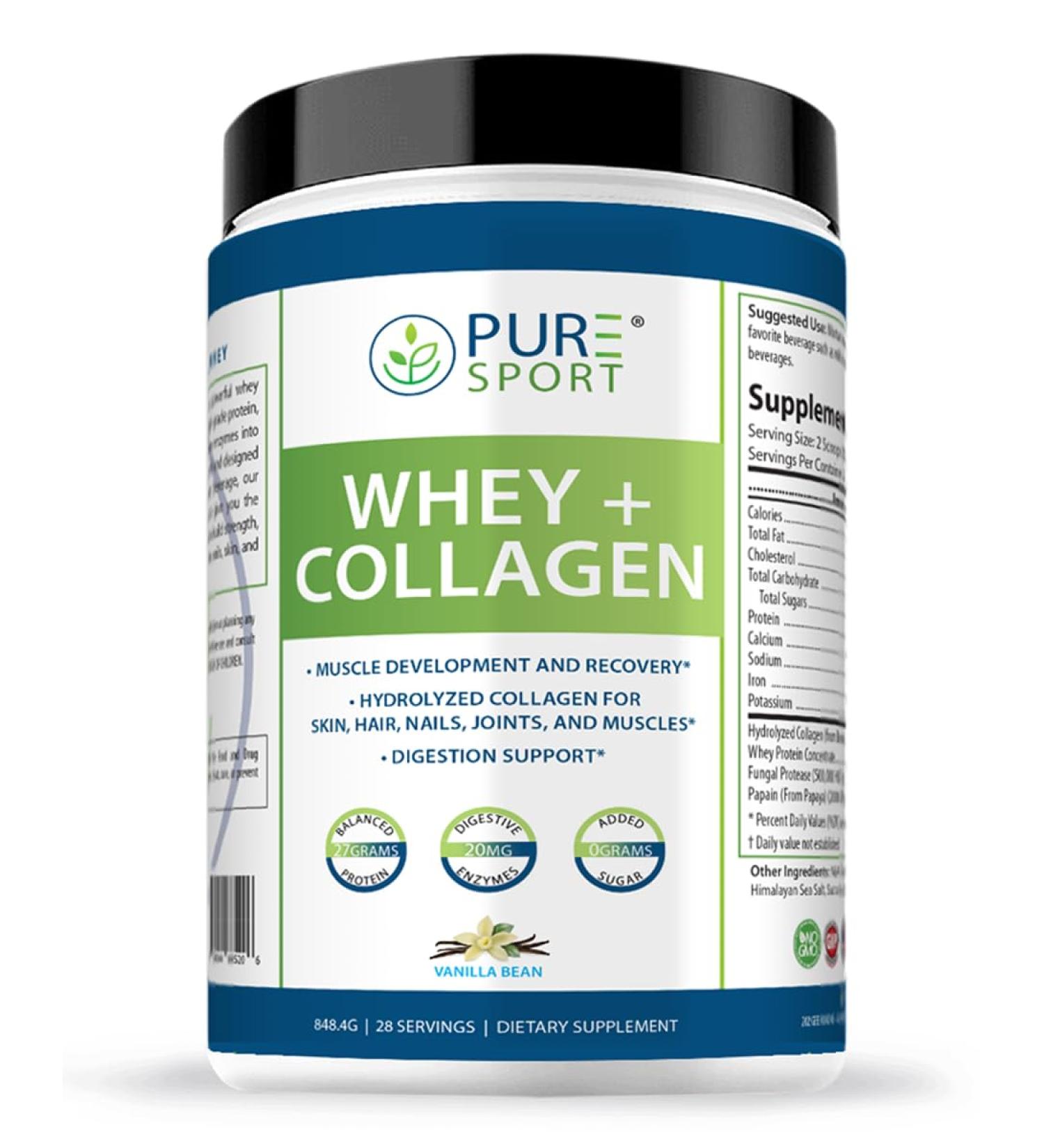 Buy Pure Whey Protein + Collagen Vanilla Bean - Premium International Shipping - Boost Your Health and Wellness - Buy Online on GoSupps.com