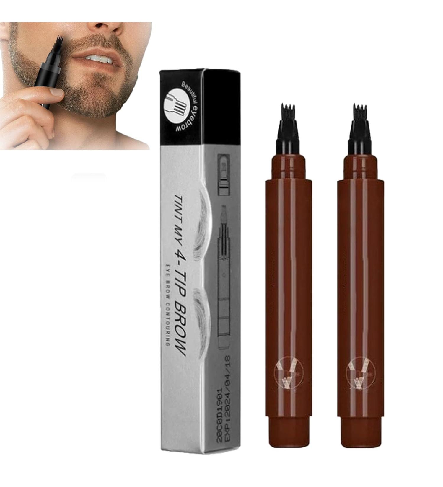Bozento Beard Pen Waterproof Beard Filling Pen Kit Beard Pencil Filler for Men Black Bozento Beard Filler Beard Filler for Men Beard Pencil Filler for Men with 4 Tips (Dark Brown*2) - Buy Online on GoSupps.com