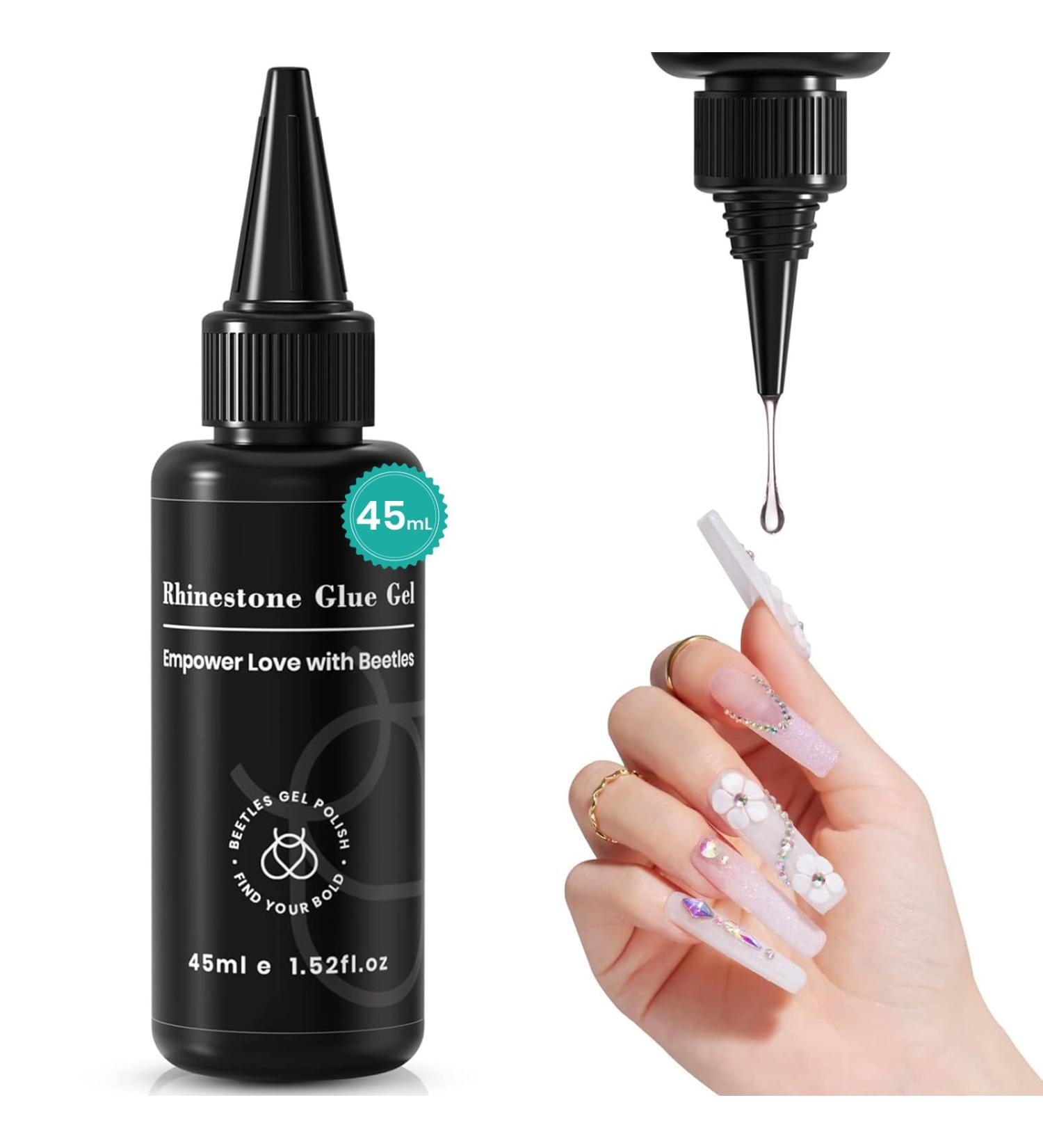 Beetles Rhinestone Glue for Nails - 45ML Clear Super Strong Adhesive | No Brush Needed Nail Art Gel for Glitter Diamonds & Jewels - Buy Online on GoSupps.com