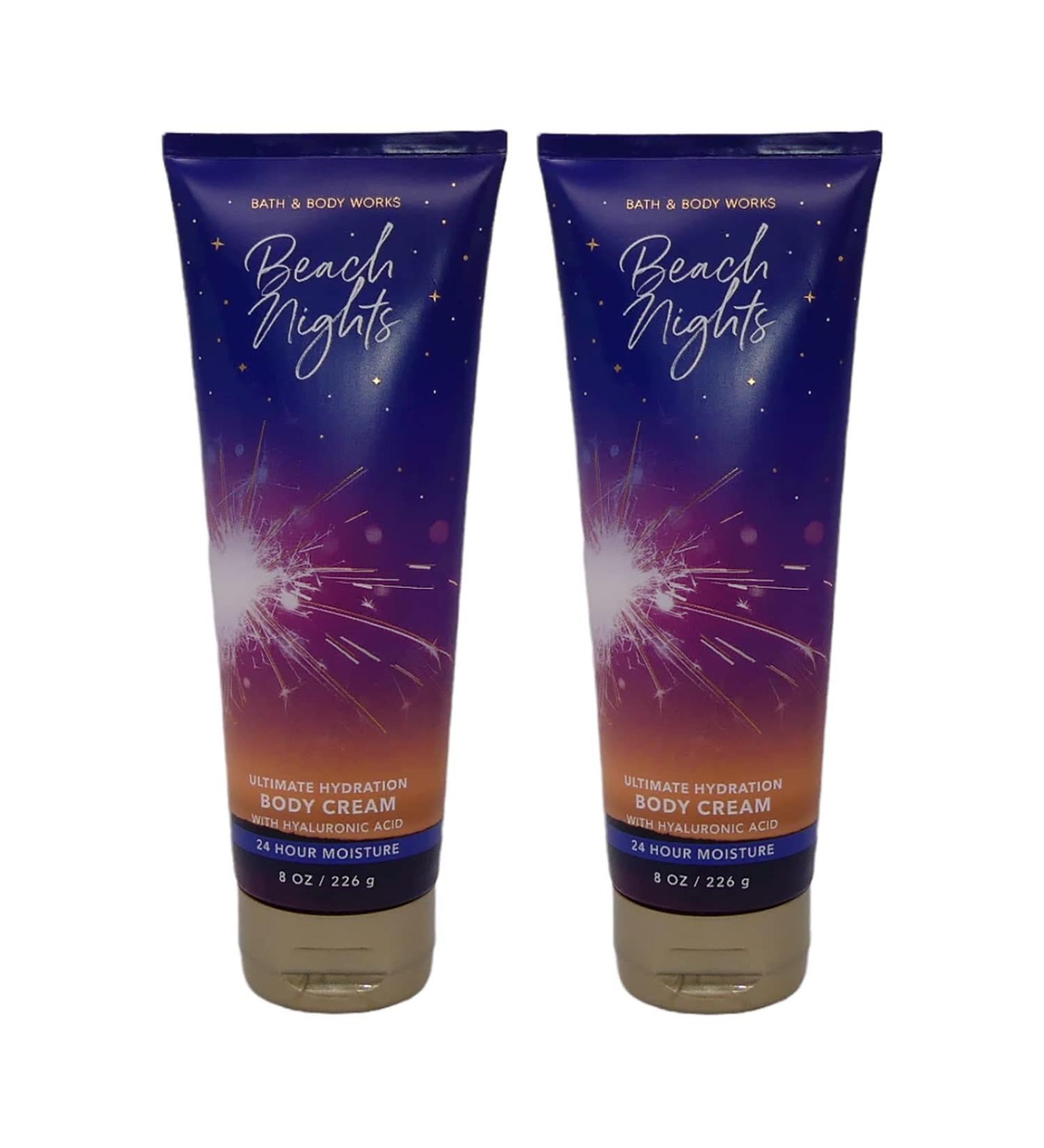Bath & Body Works Beach Nights Ultimate Hydration Body Cream For Women 8 Fl Oz 2- Pack (Beach Nights)