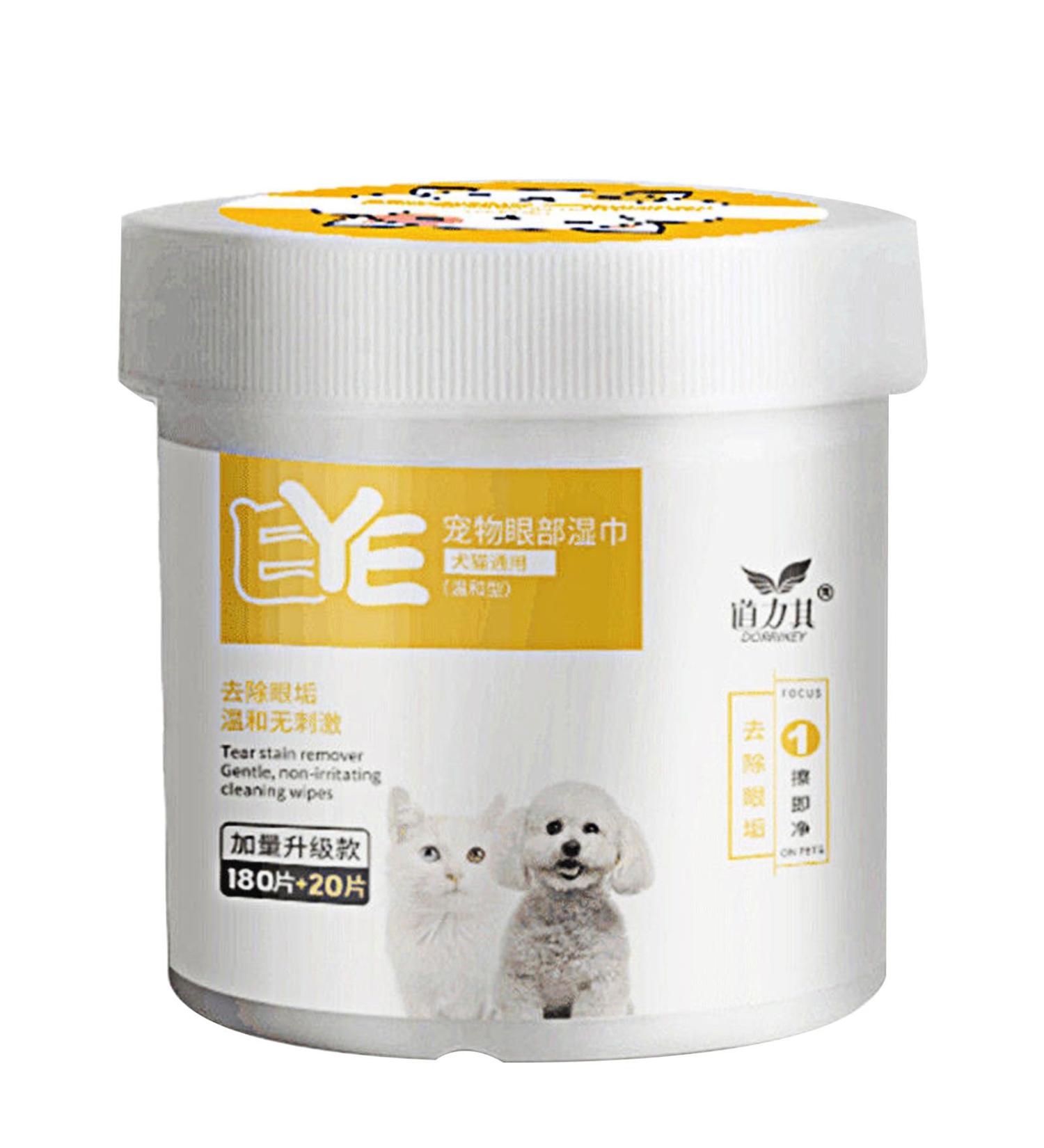 Wpsagek 200pcs Pet Eye Cleaning Wet Wipes Tear Stain Remover For Dogs Eyes cat Cleaning Cotton Pads Unscented Gentle Pet Ear Stain Remover - Buy Online on GoSupps.com