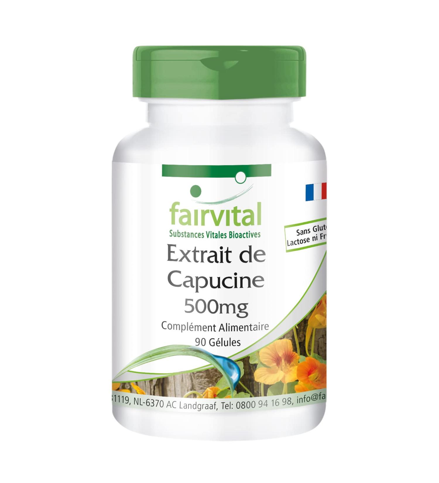 Fairvital | Nasturtium extract 500mg VEGAN - Highly dosed - 90 capsules - concentrated 4 times - Buy Online on GoSupps.com