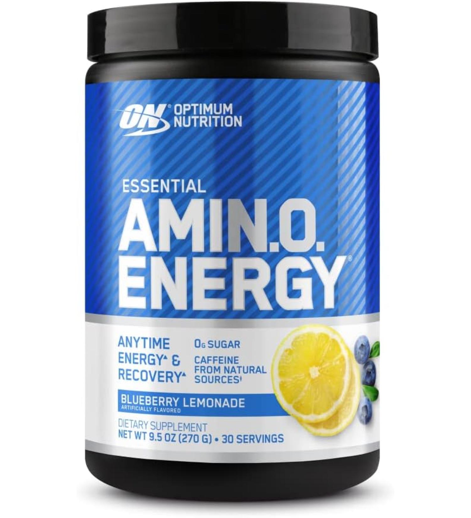 Optimum Nutrition Amino Energy - Blueberry Lemonade Pre Workout Energy Powder with BCAA, Amino Acids, Green Tea & Coffee Extract - Keto Friendly (30 Servings) - Buy Online on GoSupps.com