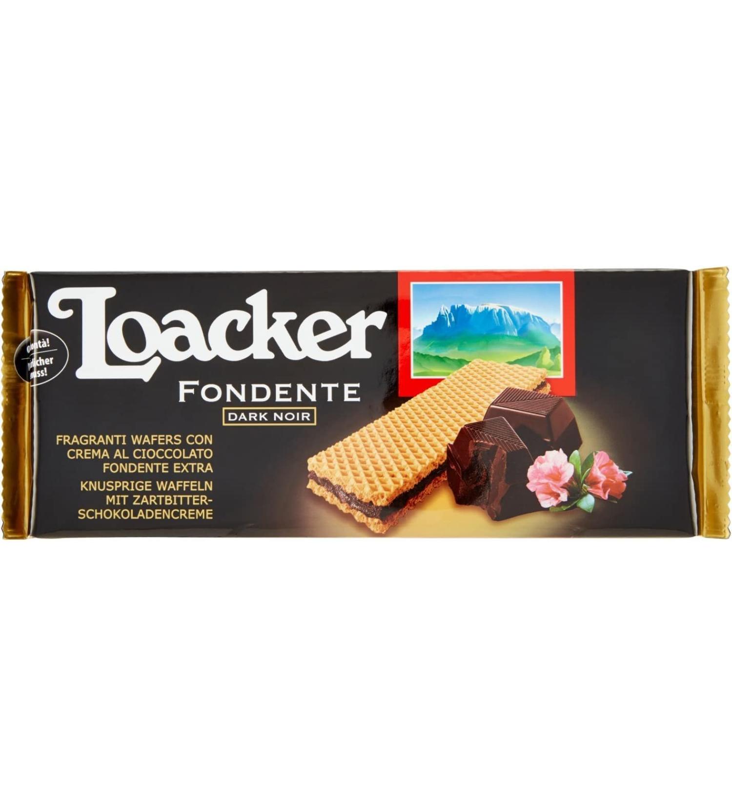  Loacker Loacker Wafer Fondente Dark Noir Crispy Waffles with Sweet Chocolate Cream 150g (Pack of 3) - Buy Online on GoSupps.com