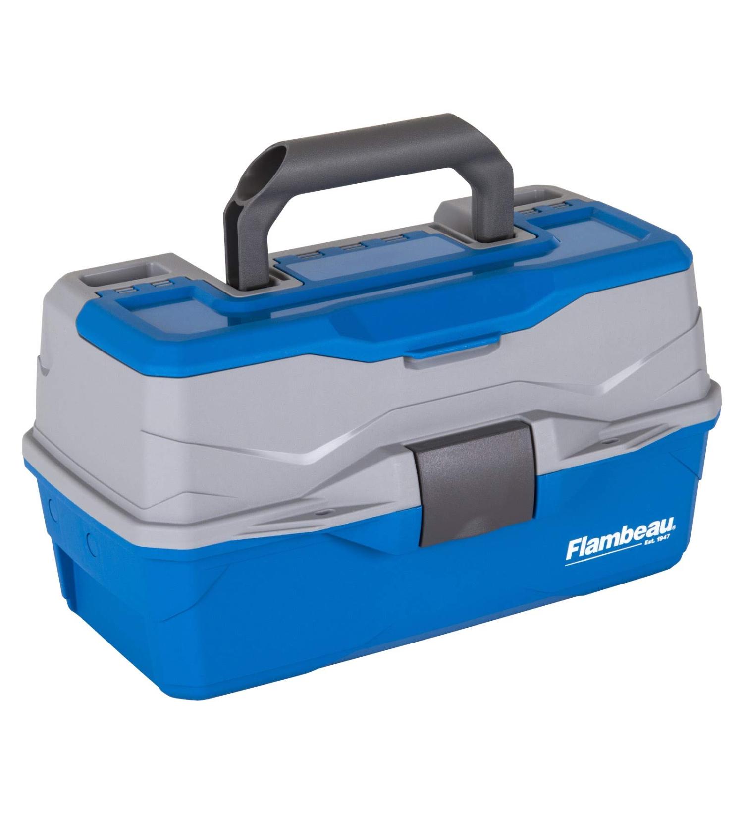 Flambeau Outdoors Classic Tray Tackle Box - Portable 2-Tray Organizer in Blue/Gray - Buy Online on GoSupps.com